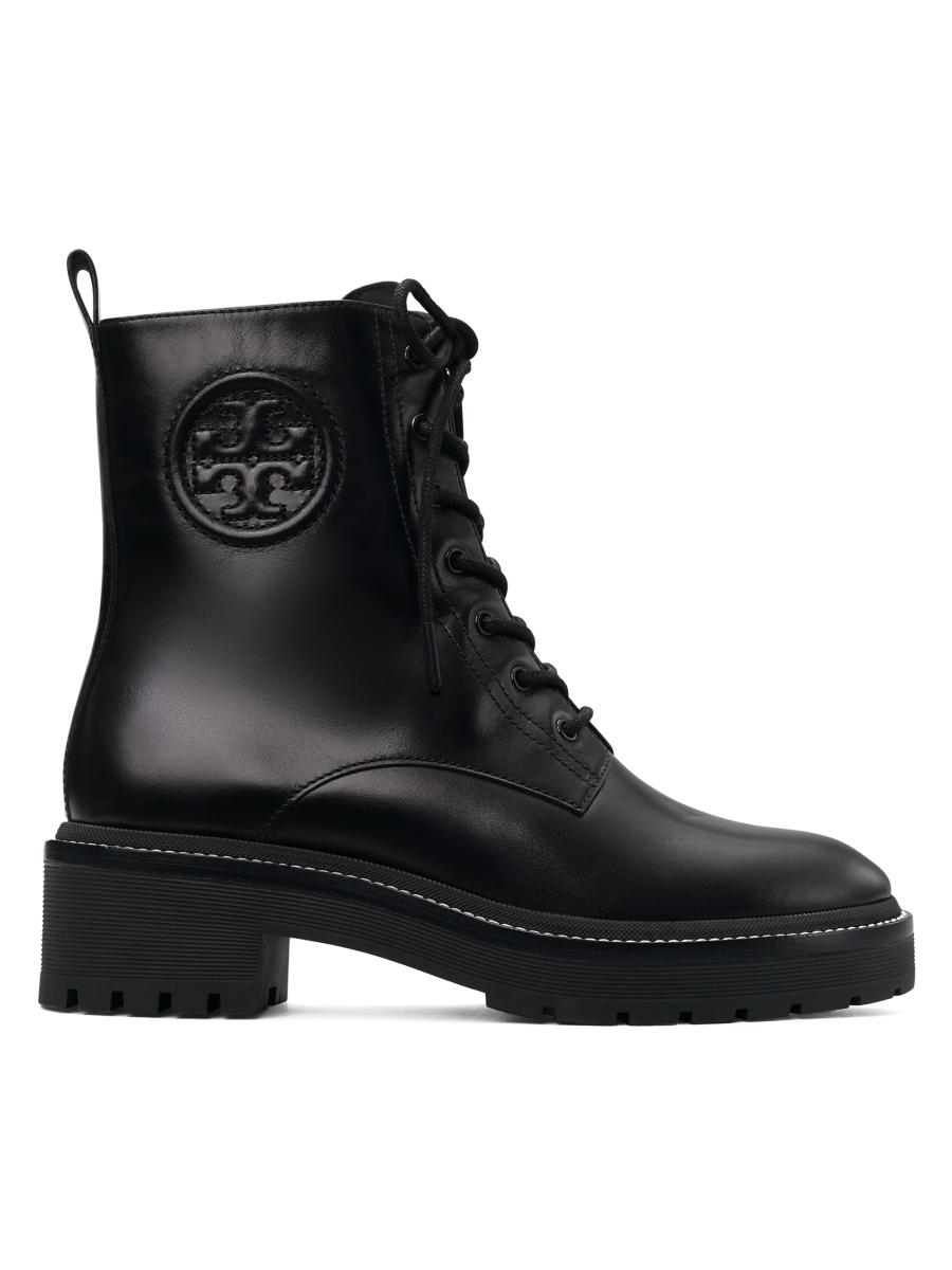 ショートブーツ・ブーティ Tory Burch Black leather Miller ankle boots Tory Burch Miller 50 Leather Lug-Sole Booties | Saks Fifth
