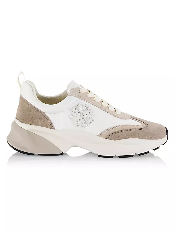 Leather And Suede Sneakers in Beige - Tory Burch