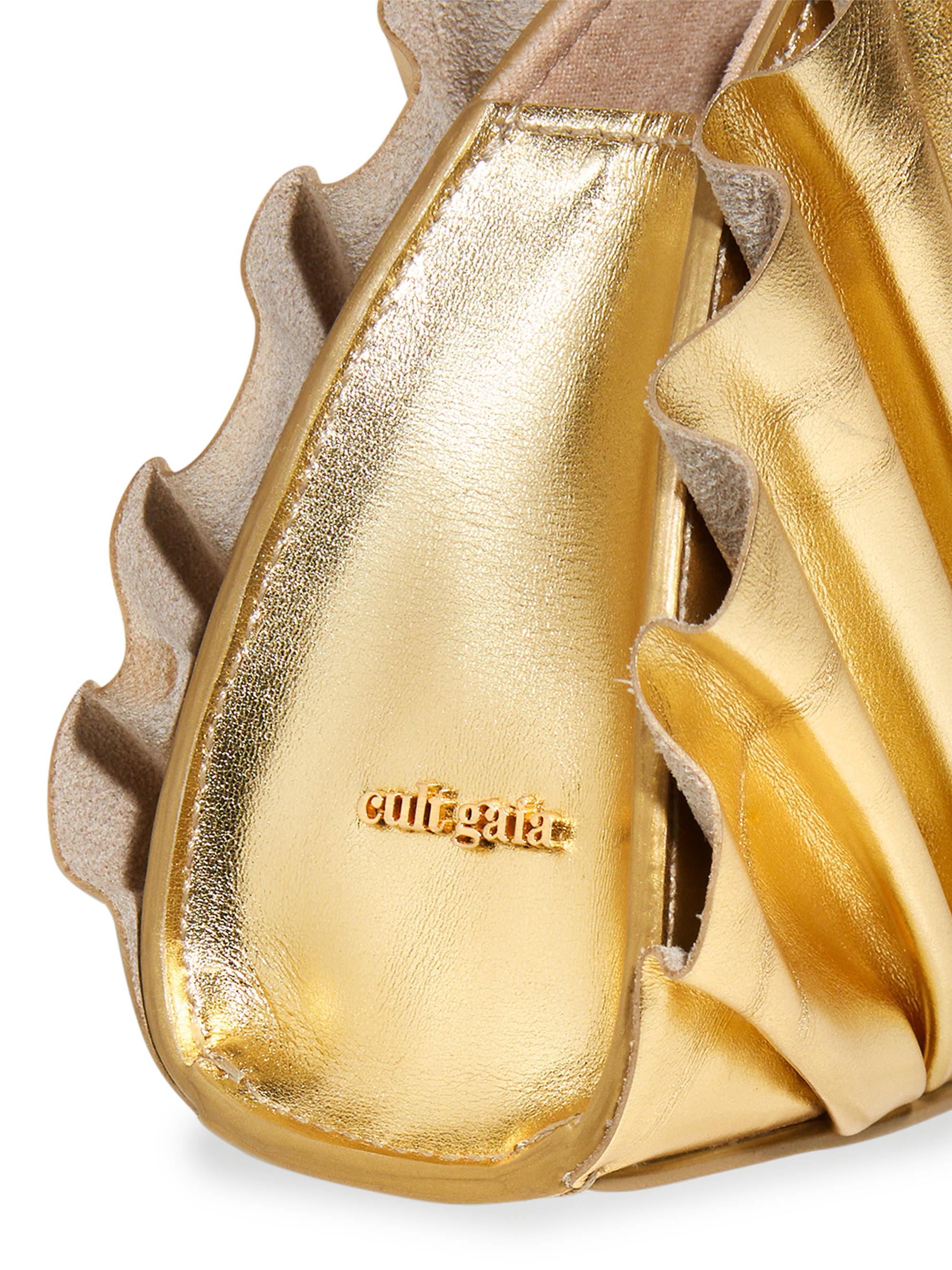 Cult Gaia Mini Nala Metallic Leather Clutch | Saks Fifth Avenue