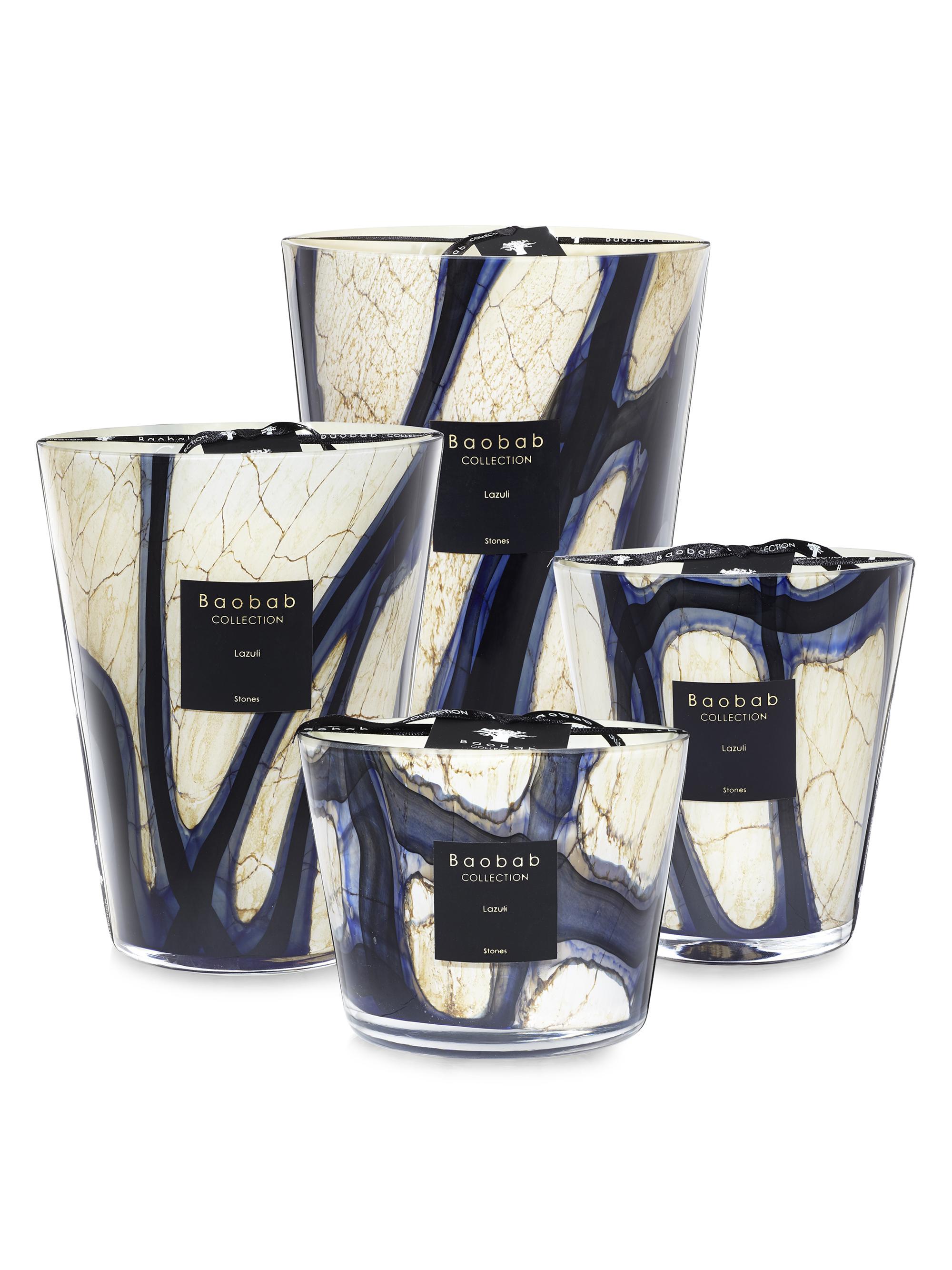 Baobab Collection Stones Lazuli Candle - Blue Large