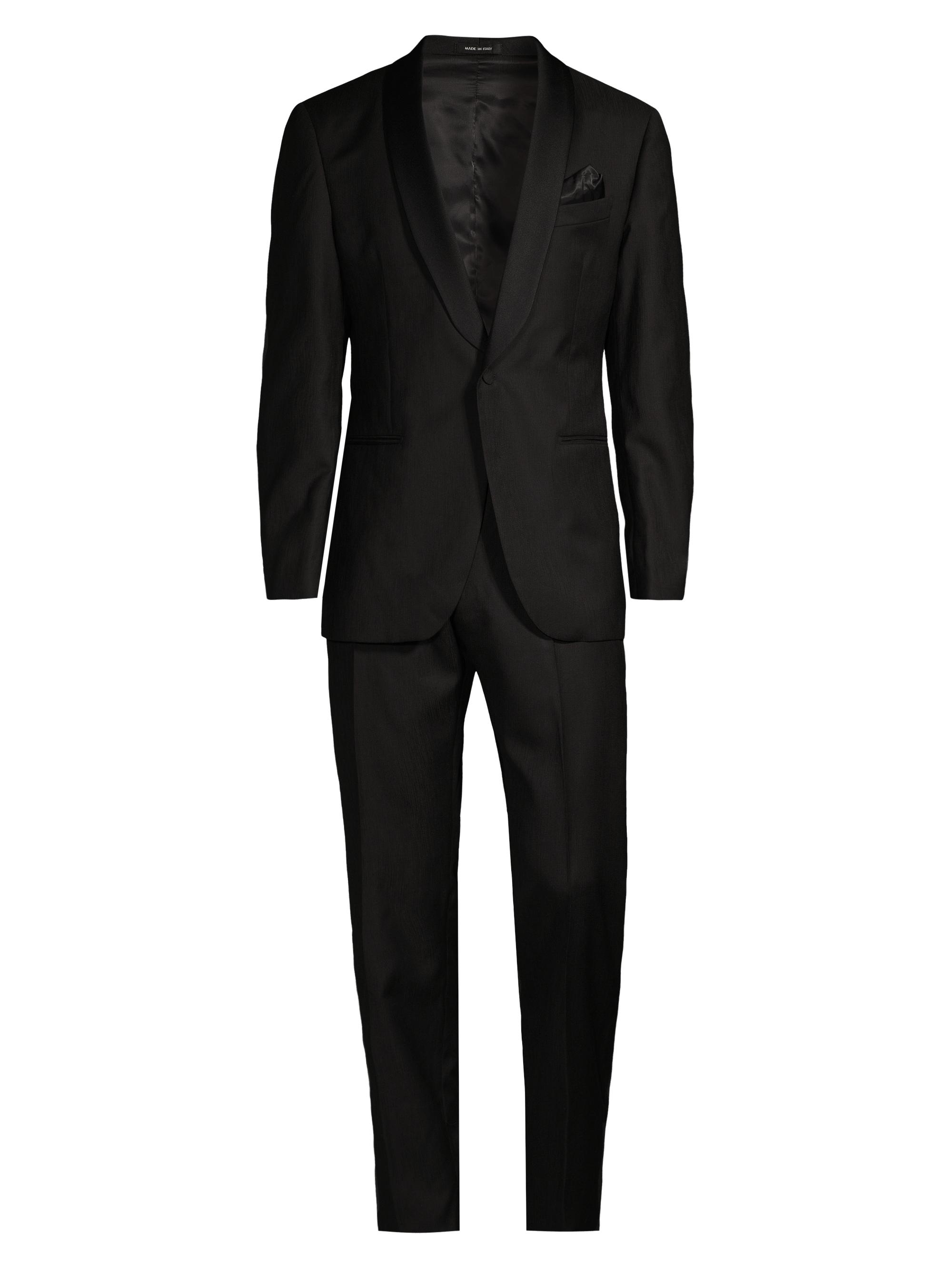 Saks Fifth Avenue Men's COLLECTION Satin Shawl Collar Wool Tuxedo - Black