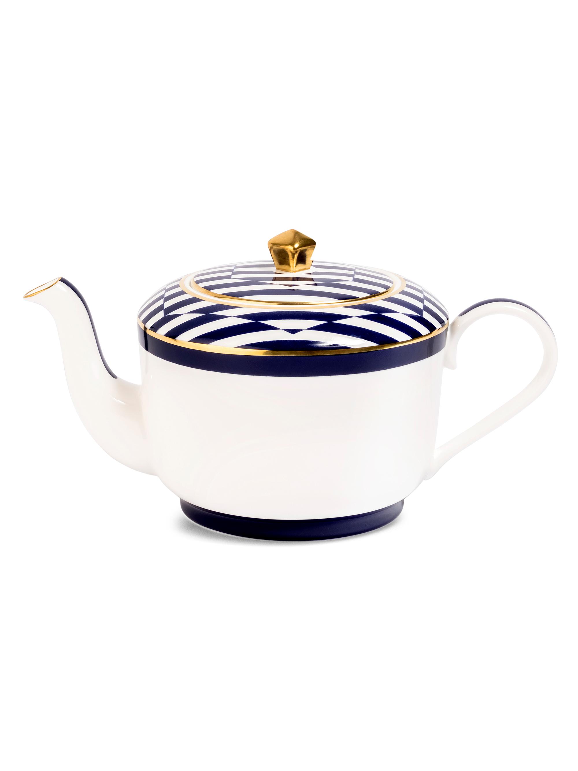 Richard Brendon The Superstripe Medium Teapot - Navy White