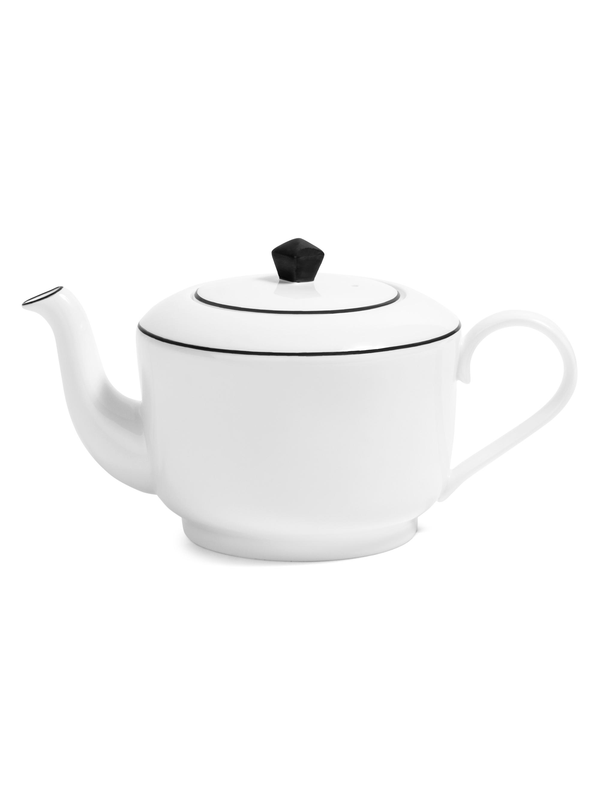 Richard Brendon The Line Matte Black Medium Teapot - White Black