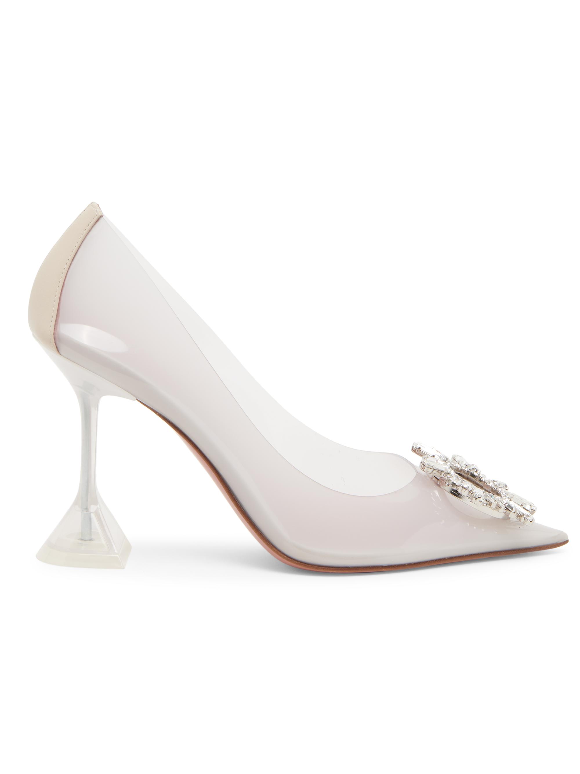 Amina Muaddi Women's Begum Embellished Transparent Pumps - Pvc Milky Way