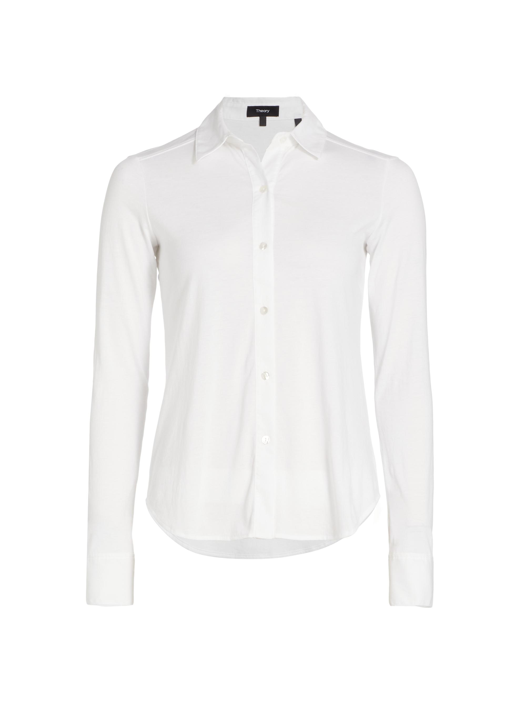 Theory Women's Riduro Organic Cotton Shirt - White 100