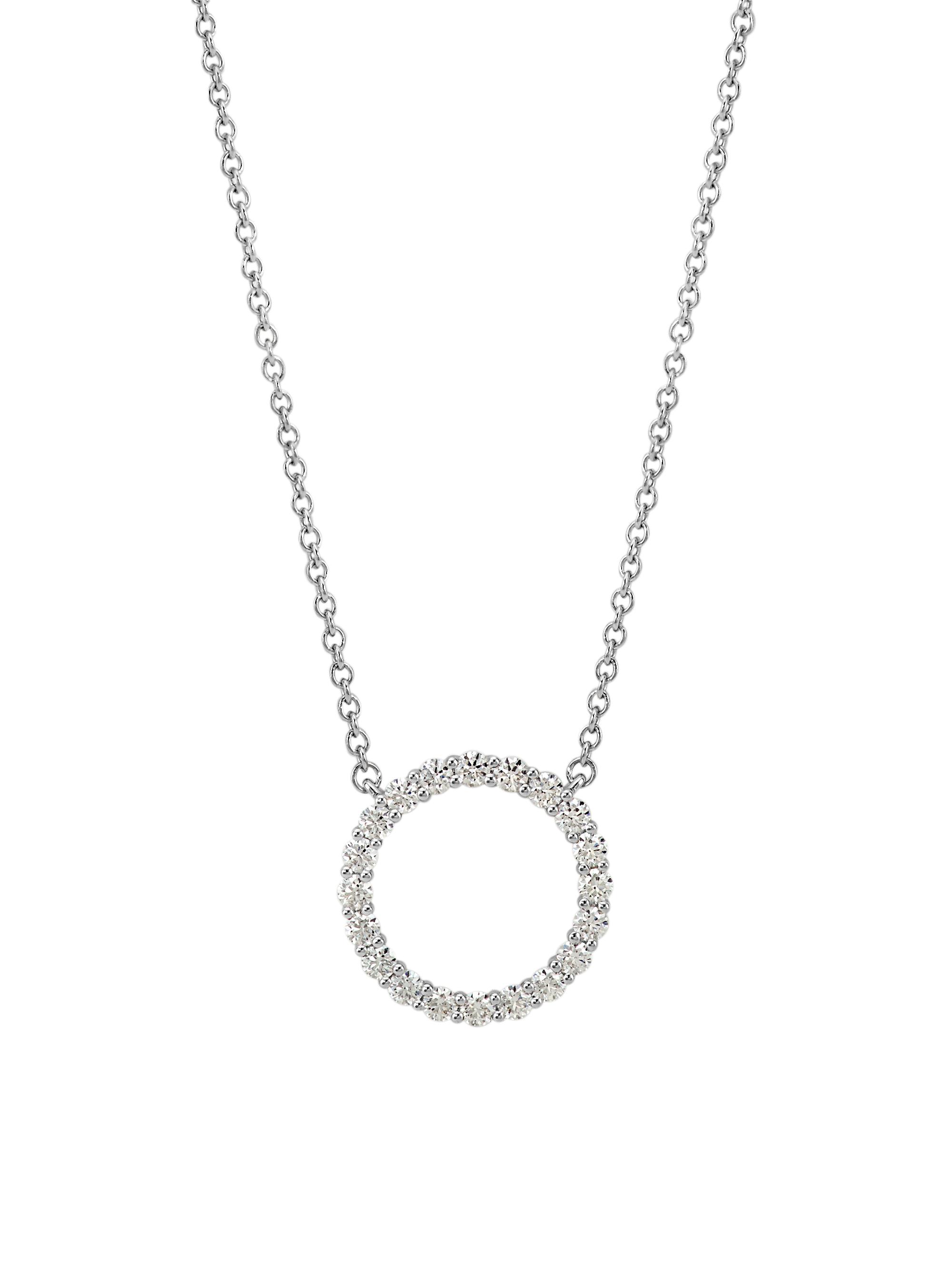 Hearts On Fire Women's Signature 18K White Gold & Diamond  Circle Pendant Necklace