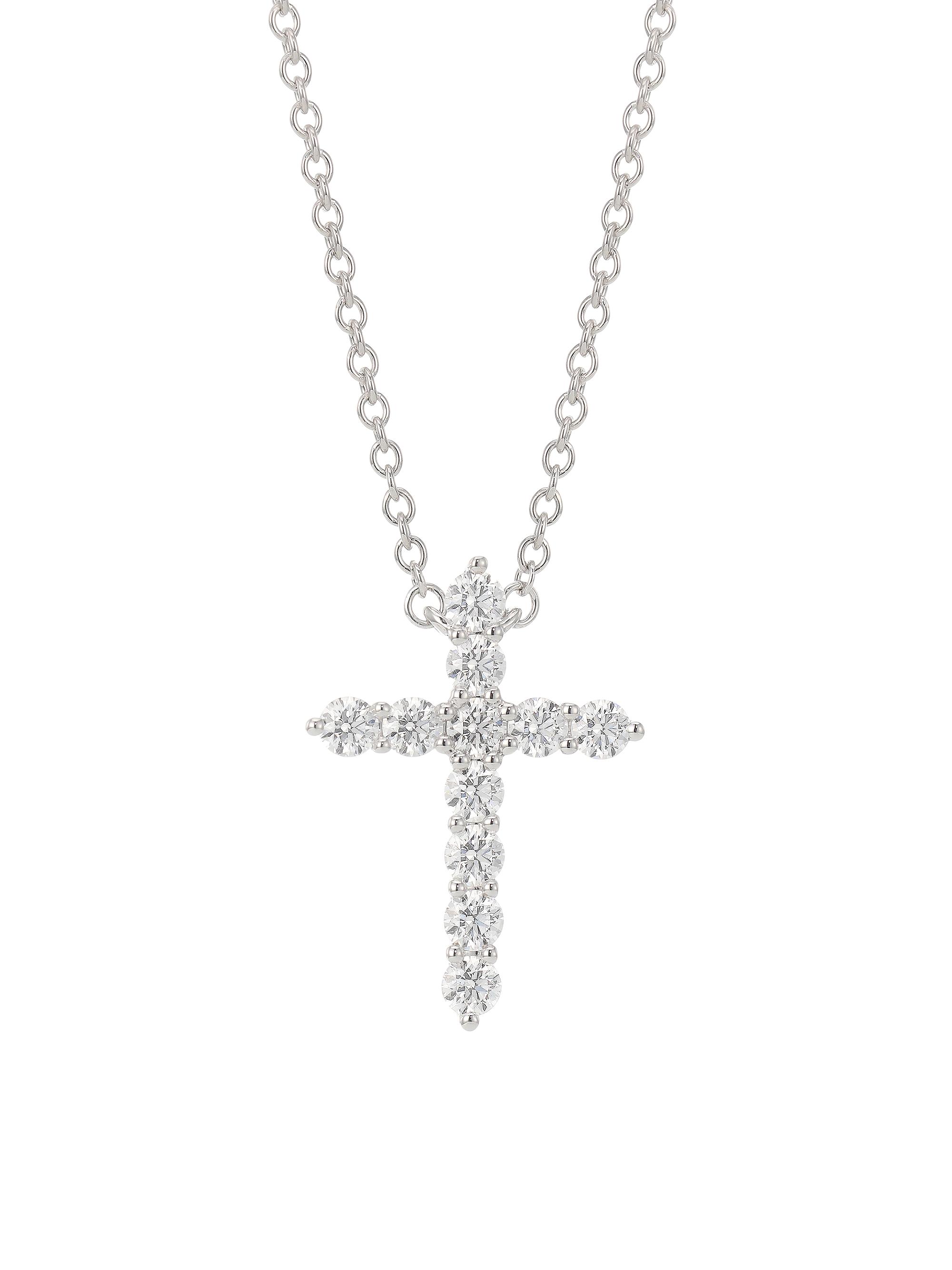 Hearts On Fire Women's 18K White Gold & Diamond Cross Pendant Necklace - White Gold
