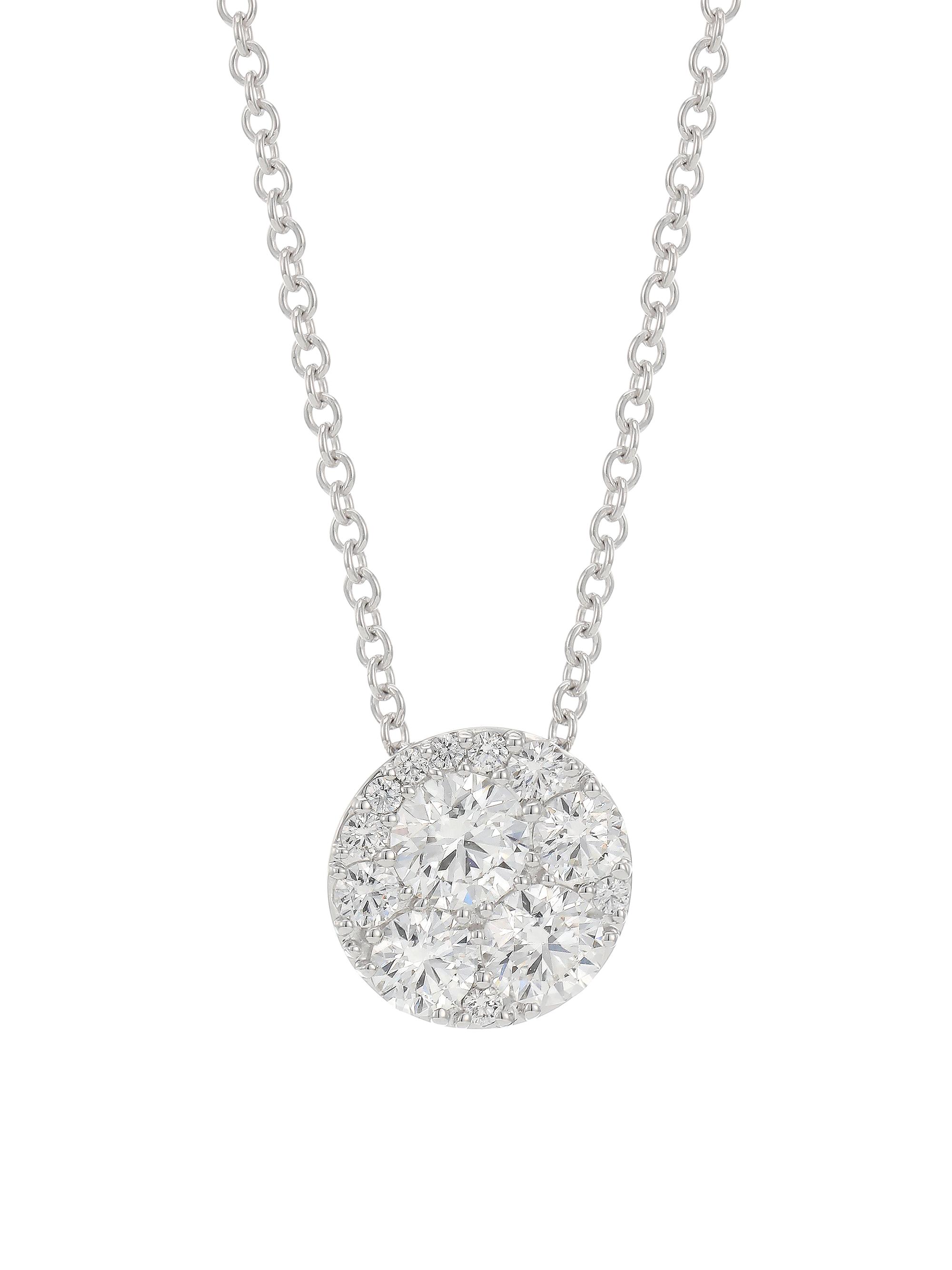 Hearts On Fire Women's Tessa 18K White Gold & 0.71 TCW Diamond Cluster Pendant Necklace - White Gold