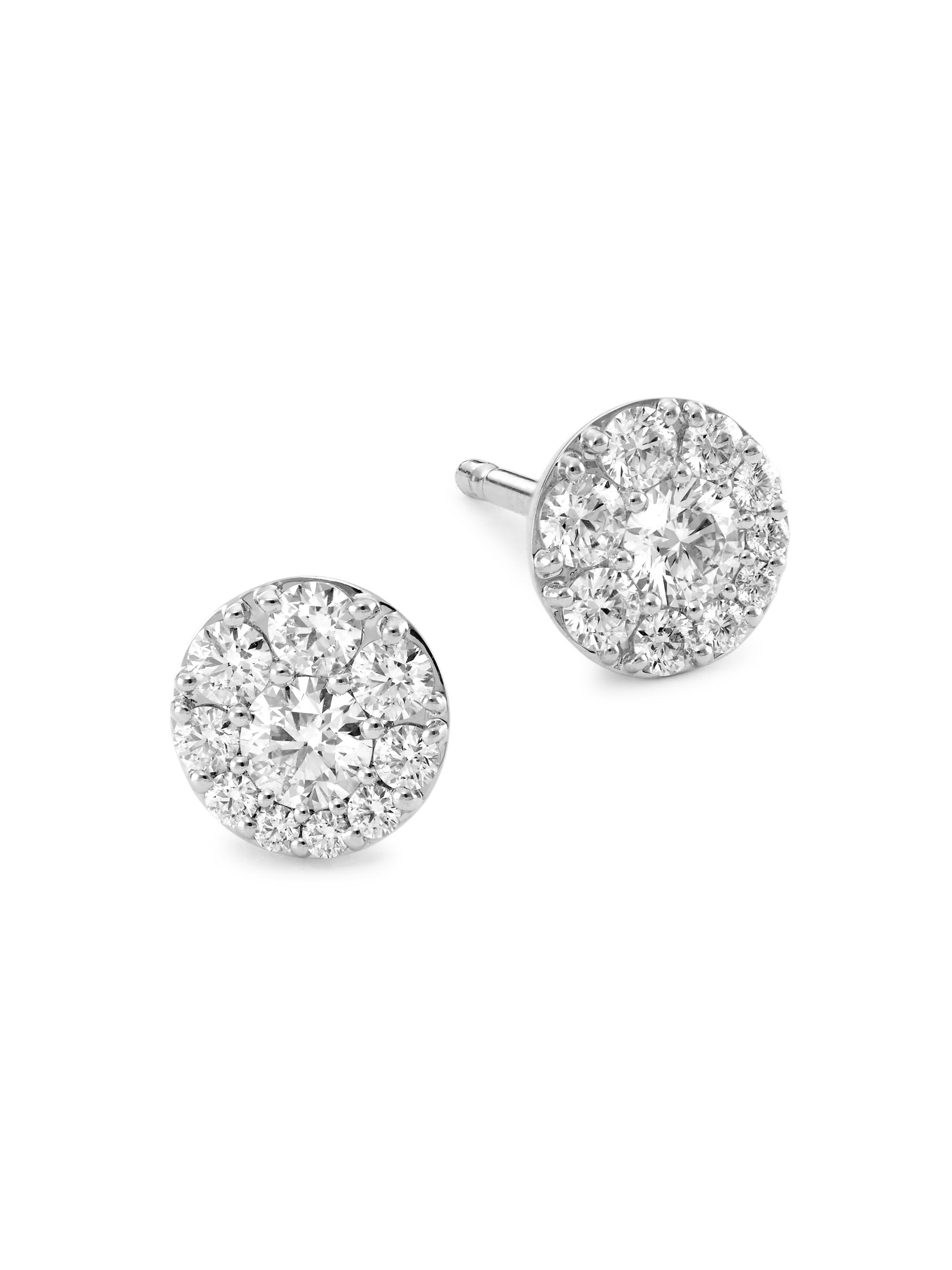 Hearts On Fire Women's Tessa 18K White Gold & 0.45-0.55 TCW Diamond Disc Stud Earrings