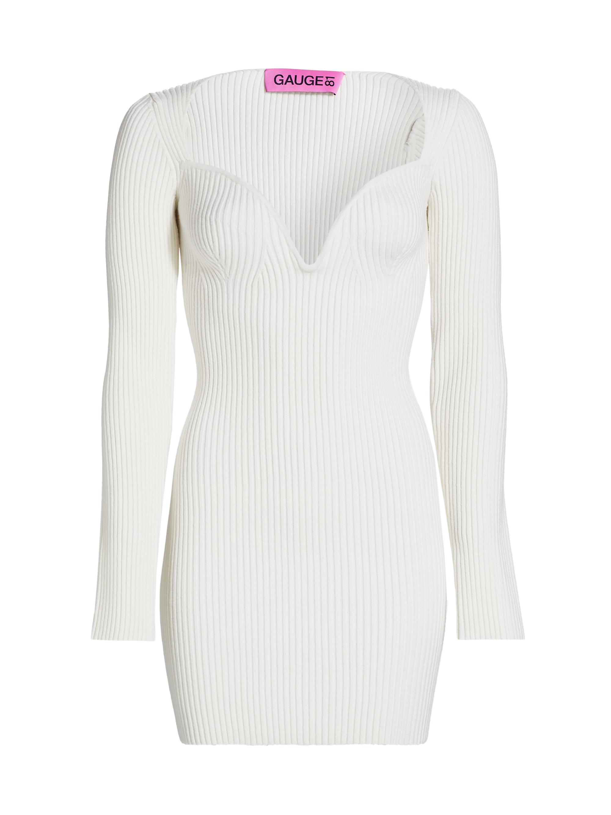 Gauge81 Women's Mija Rib-Knit Wool Minidress - Ecru