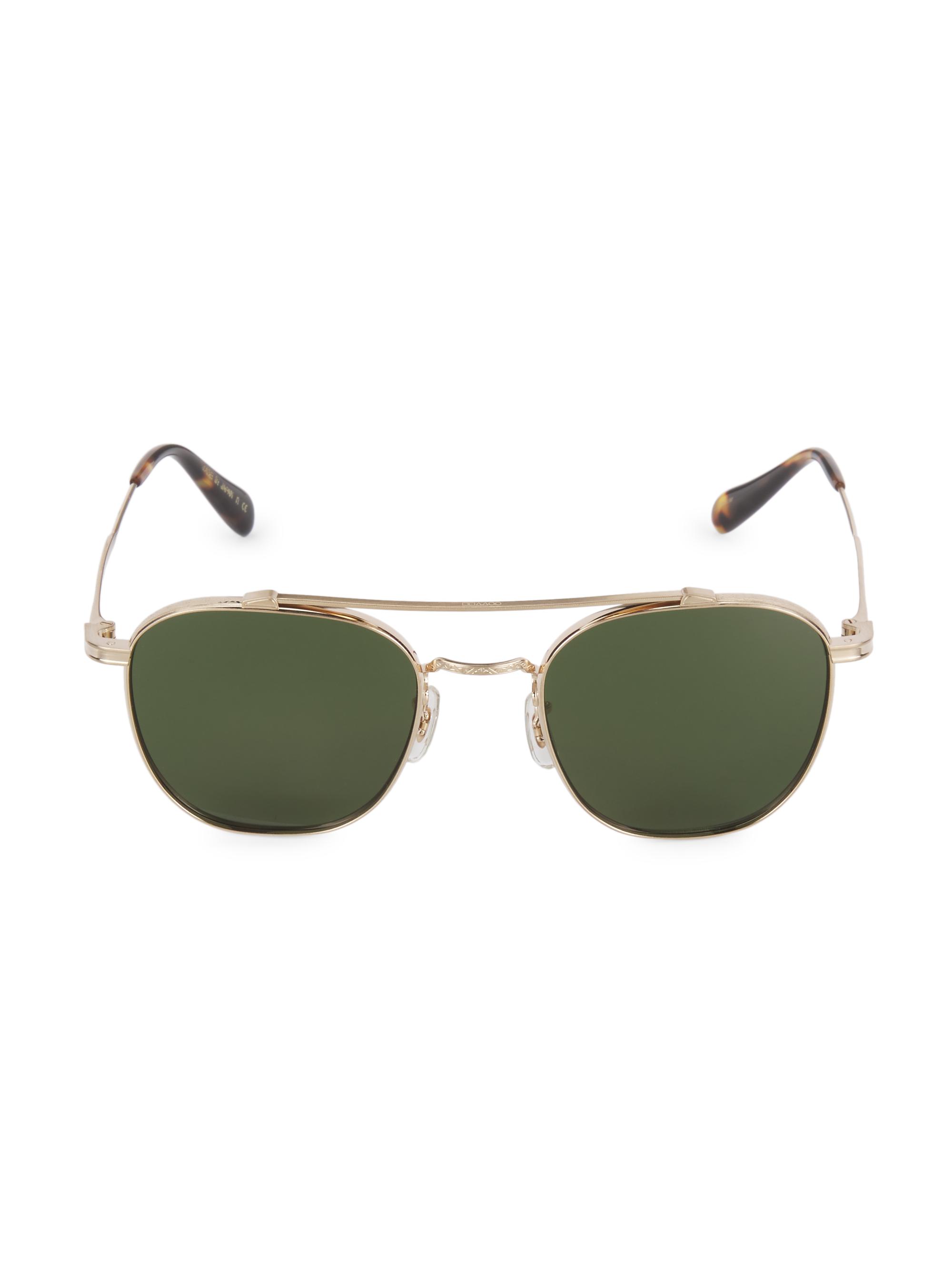 Oliver Peoples Women's Mandeville 49MM Brushed Gold Double-Bridge Sunglasses - Brushed Gold