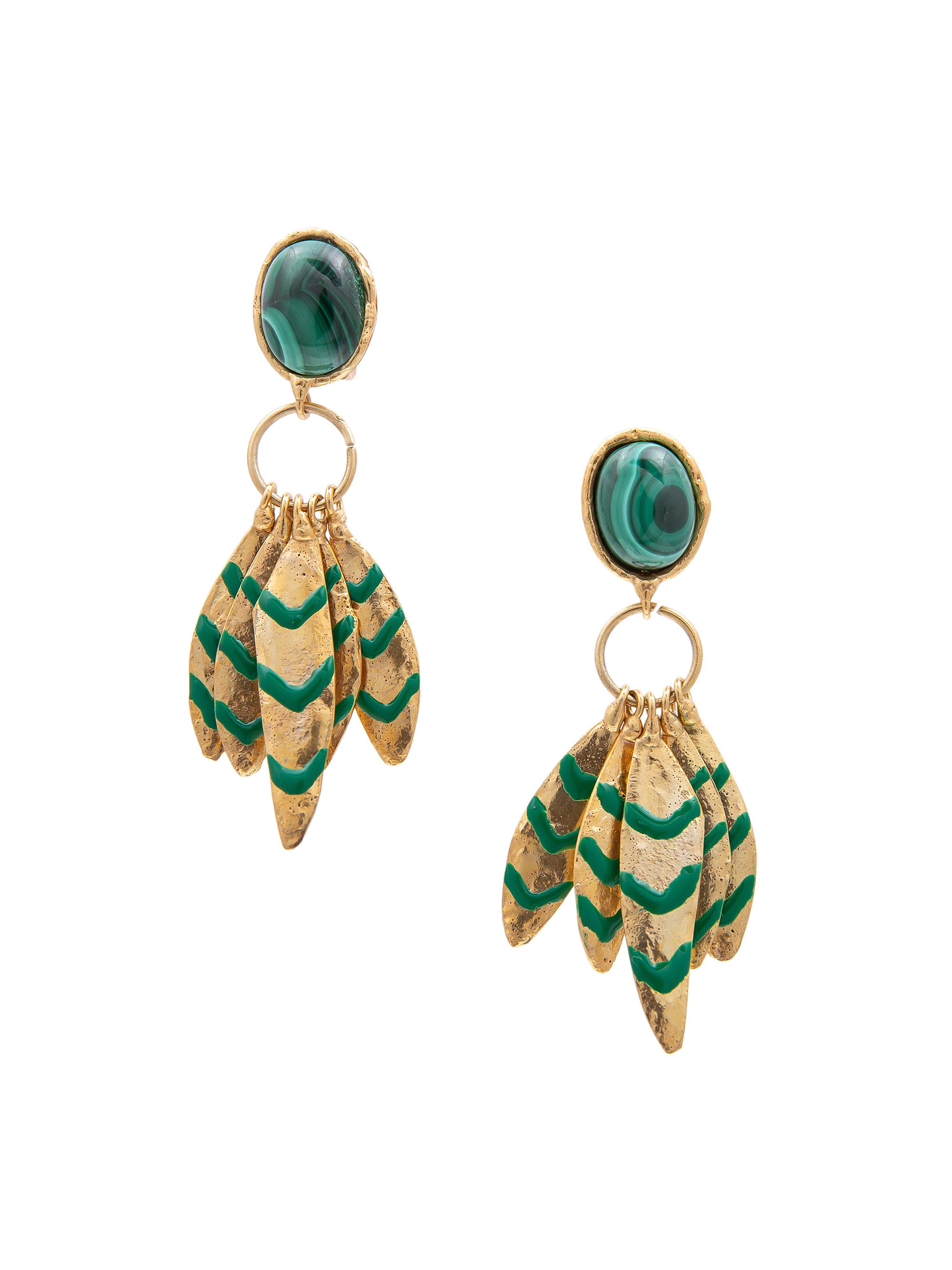 Sylvia Toledano Women's Coussin 22K-Gold-Plated & Malachite Drop Earrings - Malachite