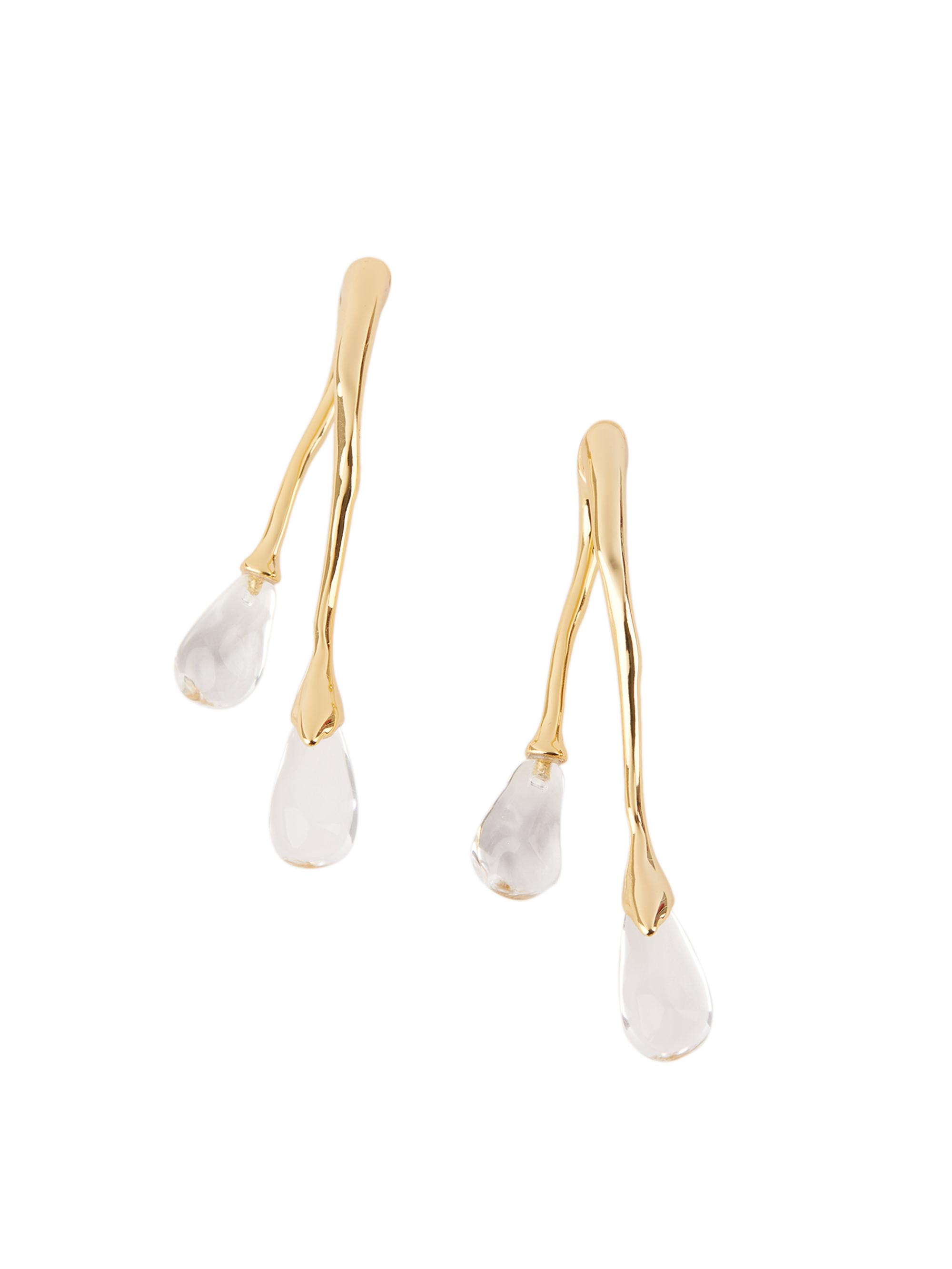Alexis Bittar Women's 14K Gold-Plated & Lucite Front-Back Double-Drop Earrings - Gold