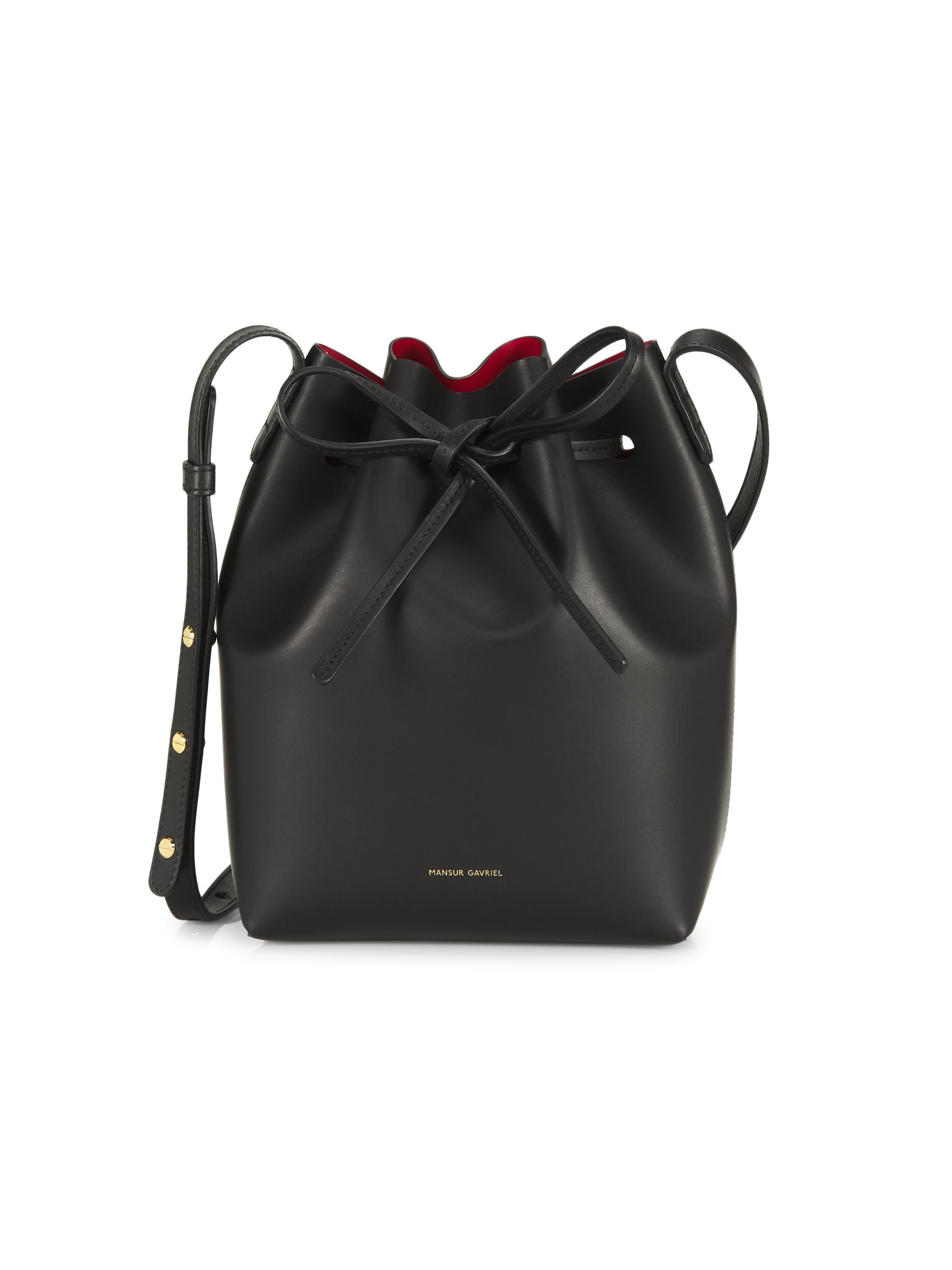 Mansur Gavriel Women's Mini Leather Bucket Bag - Black Flamma