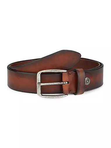 Saks Fifth Avenue Men's Collection Leather Belt - Brown - Size 44