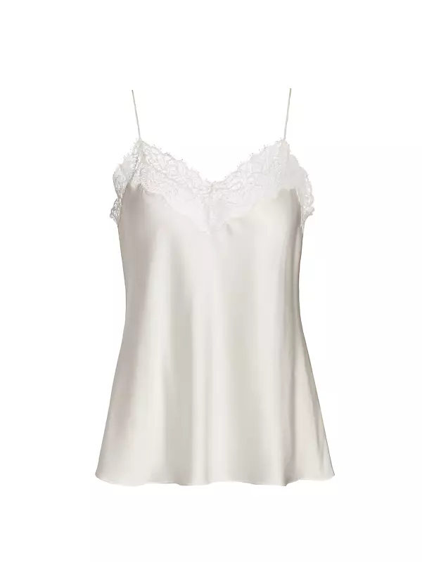 Silk Lace Cami Vest Top-White – MWB@14a