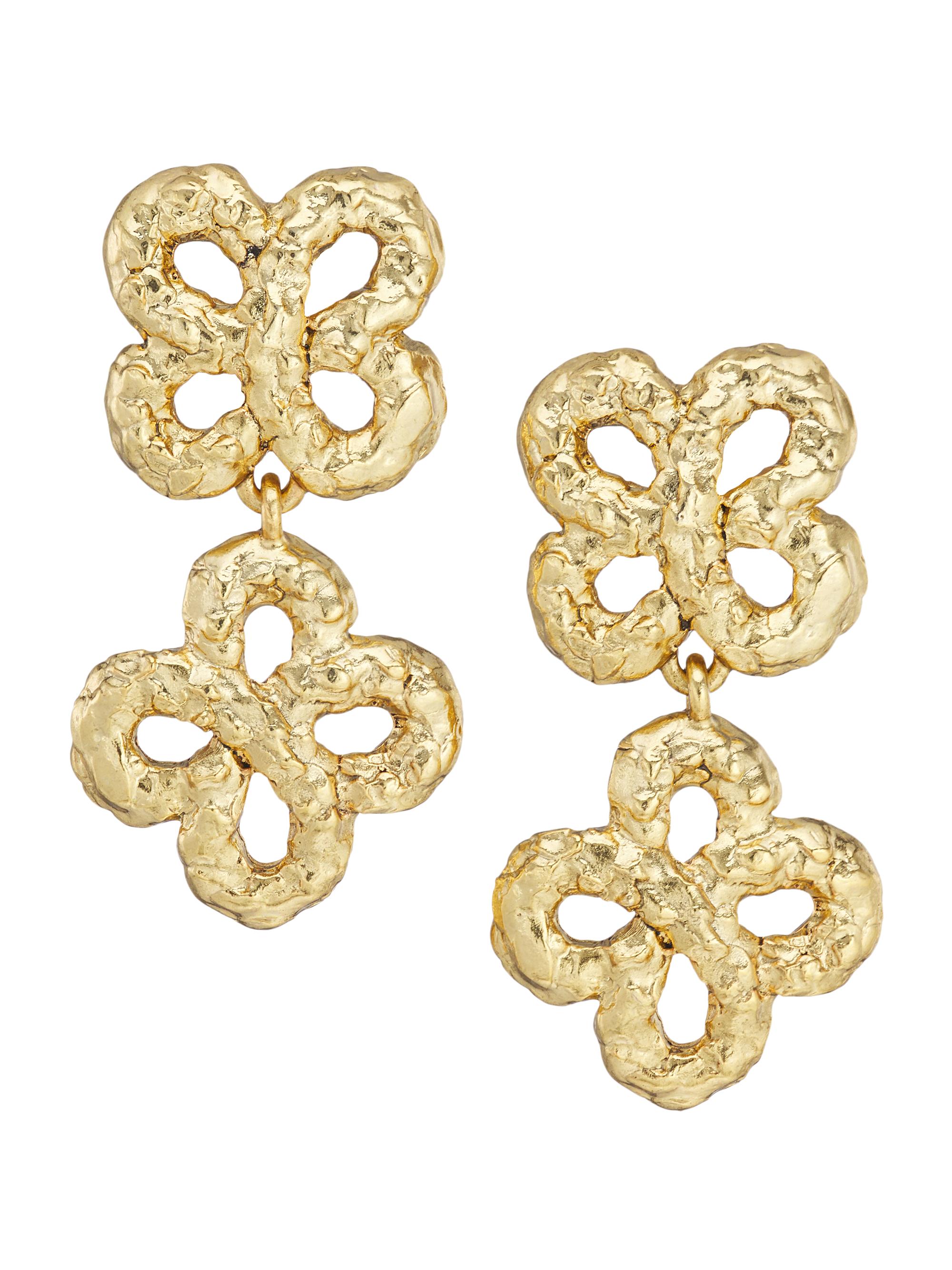 Kenneth Jay Lane Women's 22K Goldplated Clover Earrings - Gold