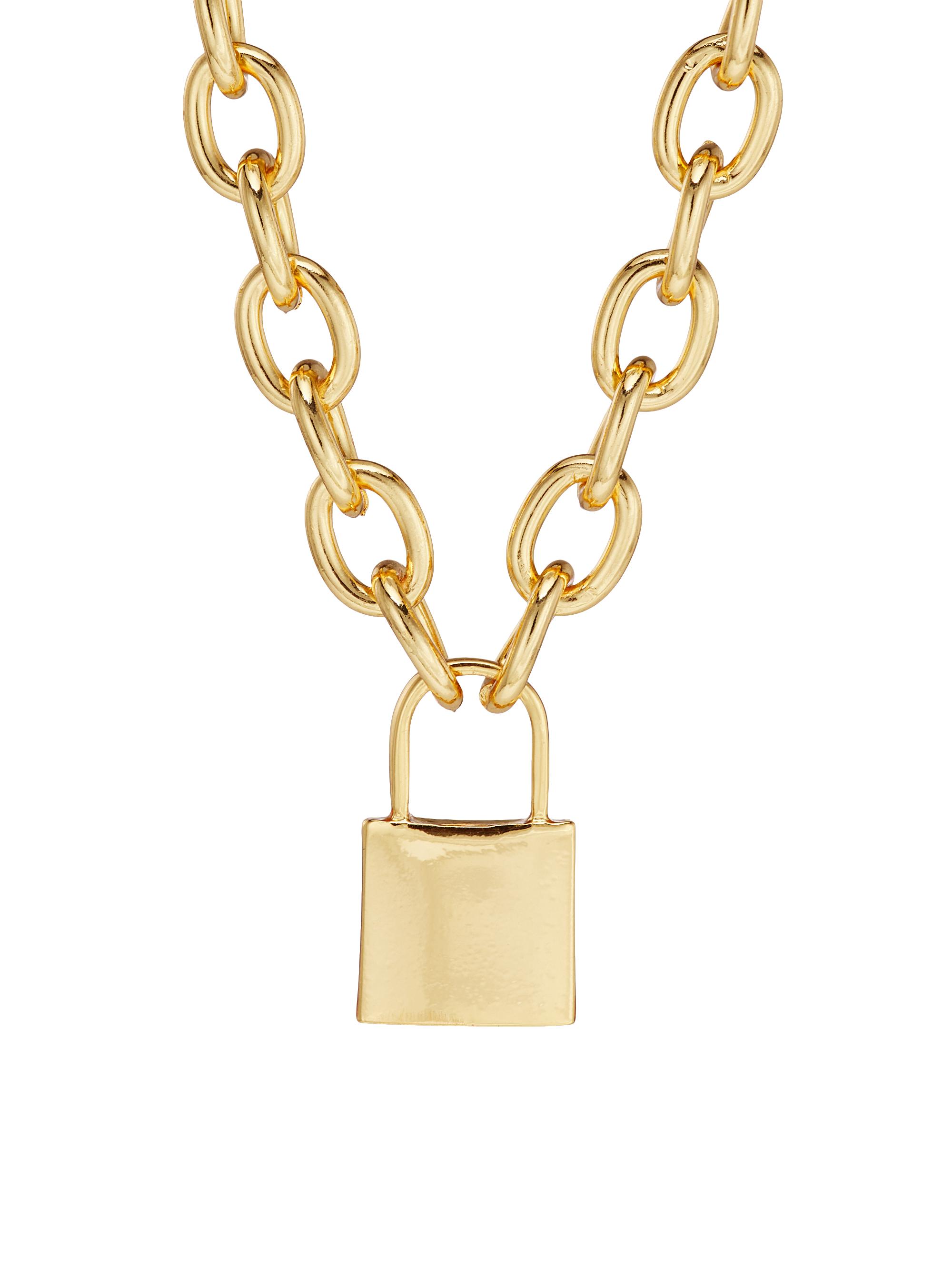 Kenneth Jay Lane Women's Goldtone Lock Pendant Necklace - Gold