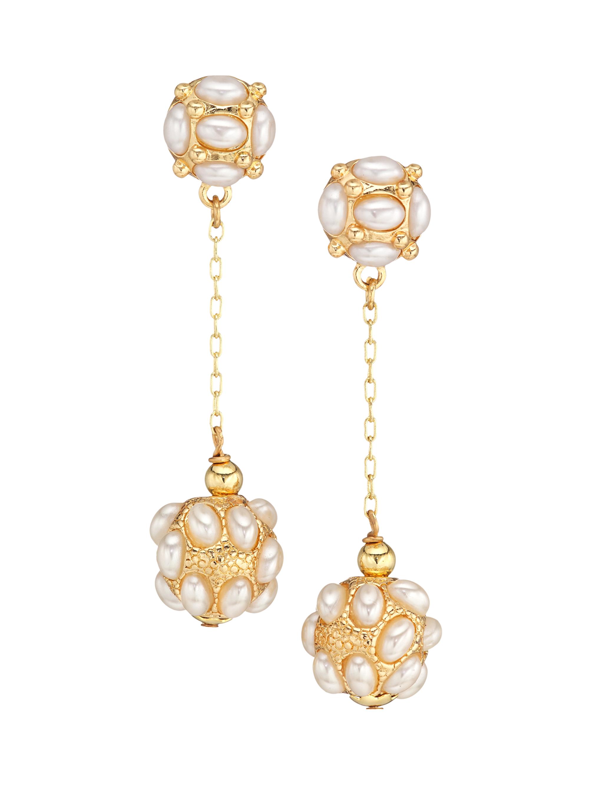 Kenneth Jay Lane Women's 22K Goldplated Faux Pearl Ball Drop Earrings - Gold
