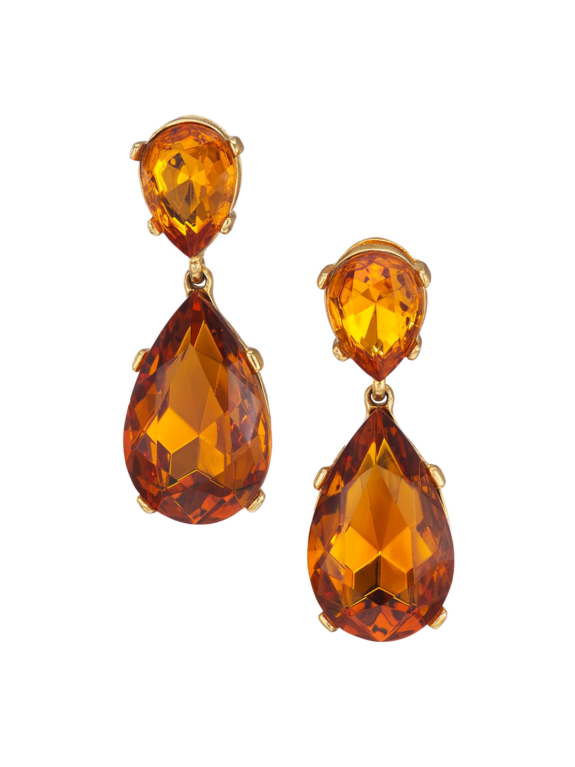 Kenneth Jay Lane Women's 22K Goldplated Faux Topaz Teardrop Earrings - Topaz