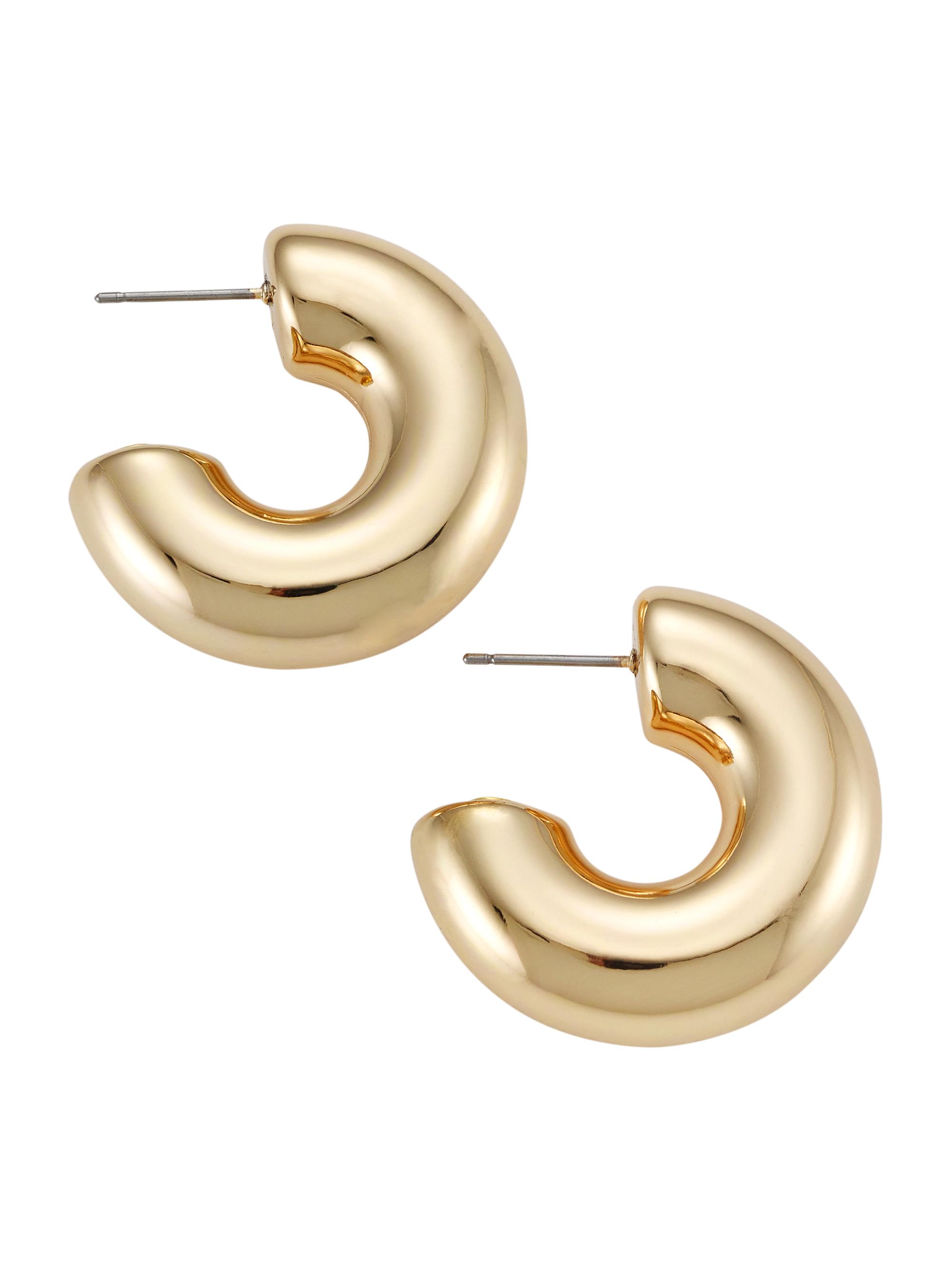 Kenneth Jay Lane Women's 14K Goldplated Tube Hoop Earrings - Gold