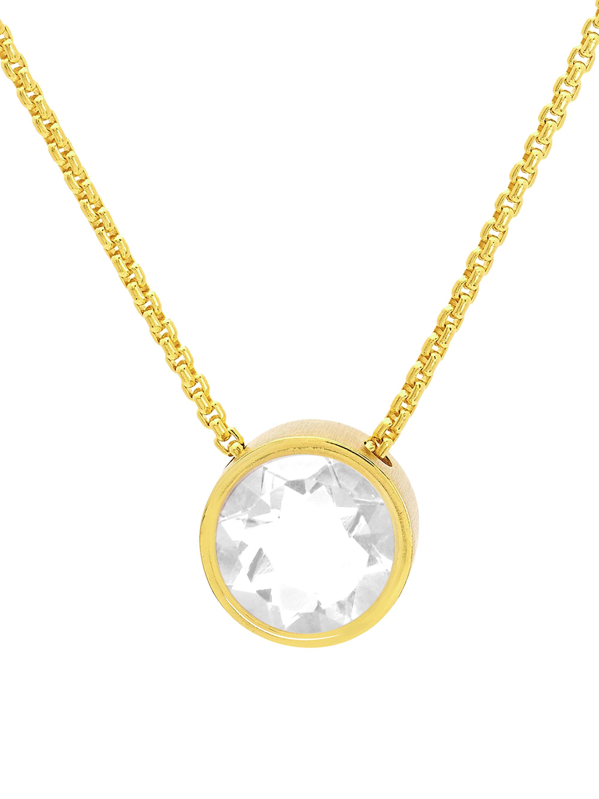 Dean Davidson Women's Signature Midi 22K Goldplated Quartz Pendant Necklace - Crystal Quartz Gold