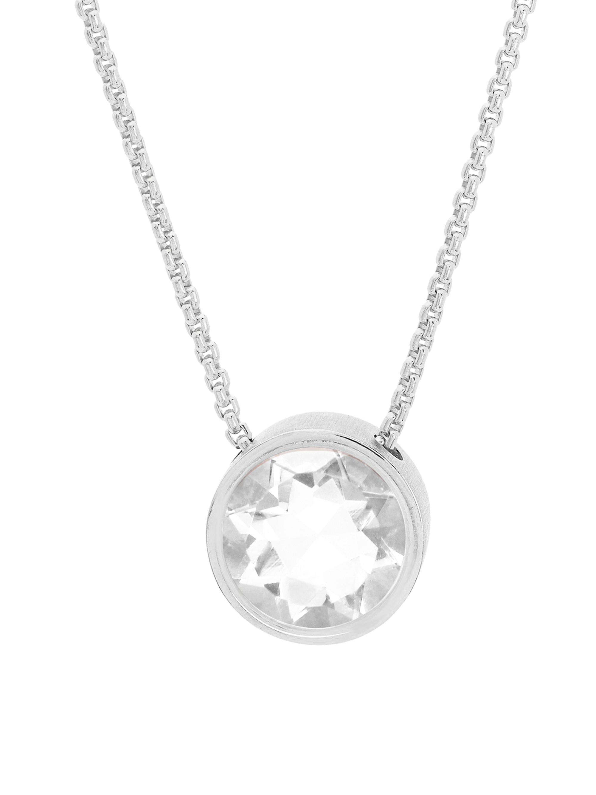 Dean Davidson Women's Signature Knockout Rhodium-Plated Quartz Pendant Necklace - Crystal Quartz Silver