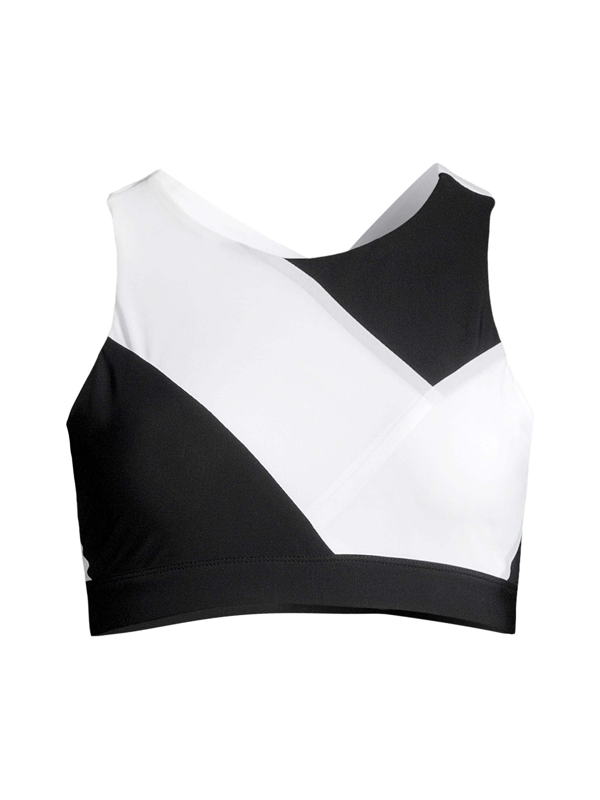 L'Etoile Sport Women's Criss-Cross Sports Bra - White Black