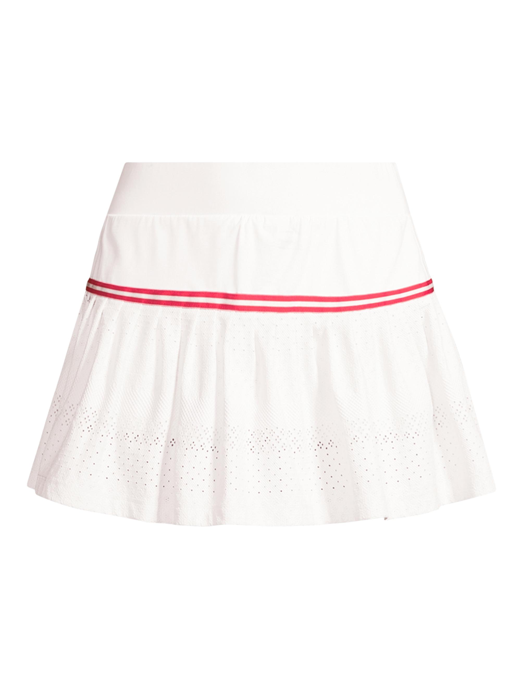 L'Etoile Sport Women's Pleated Athletic Skort - White Red