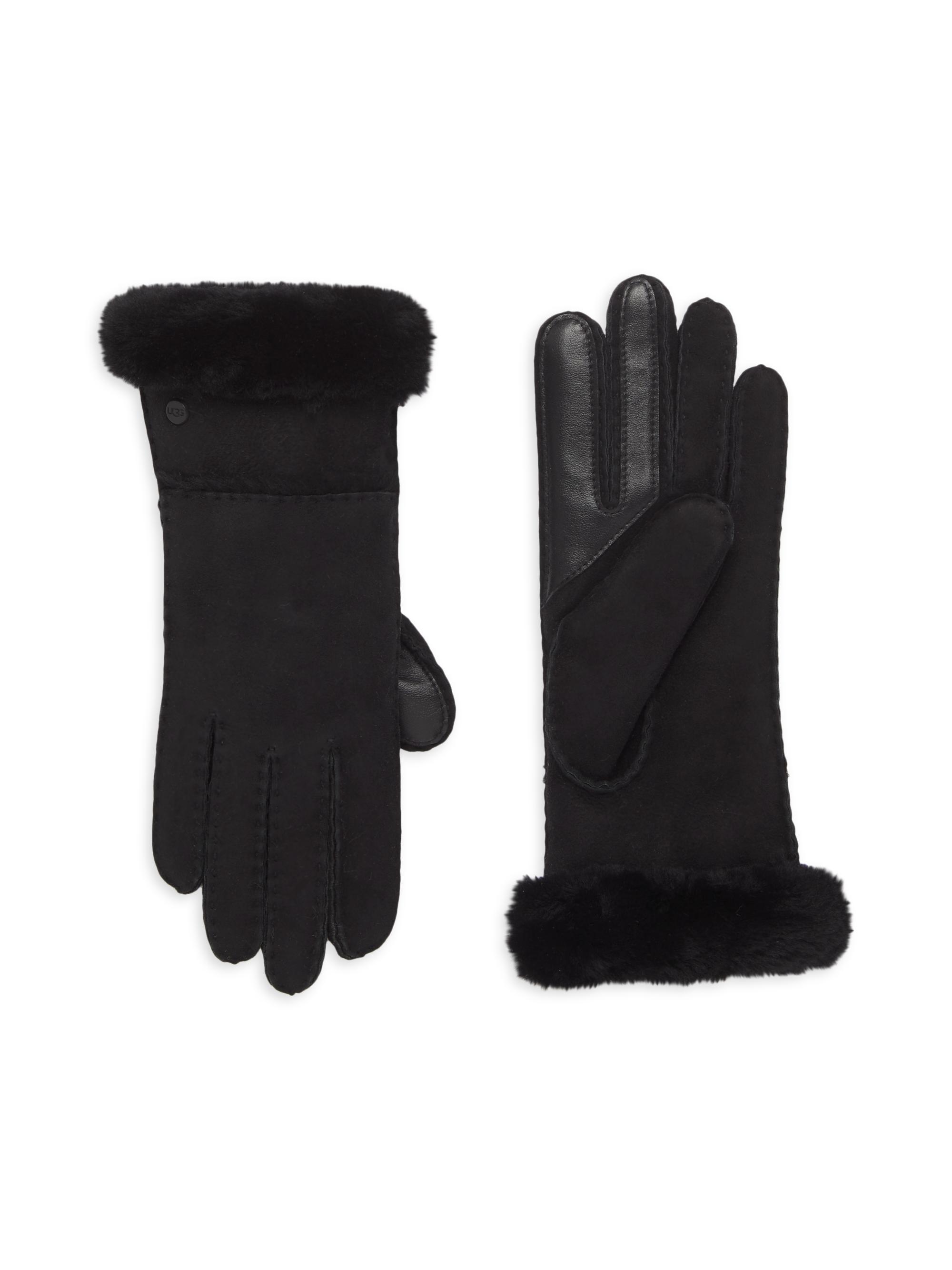 Suede Gloves Ugg Seamed Tech Glove Black UGG Black Suede Gloves