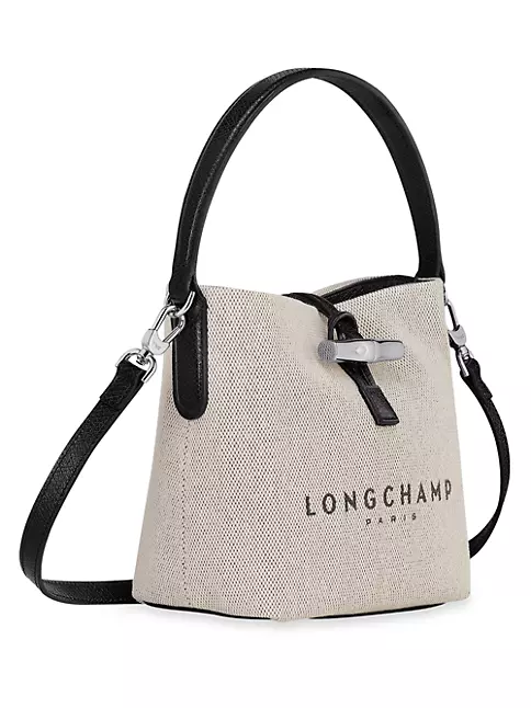 Longchamp 'Roseau' Leather Shoulder Tote Handbag, Black