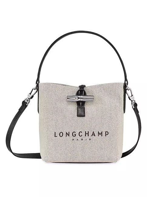 Longchamp logo-print canvas tote Large Shoulder Bag ecru
