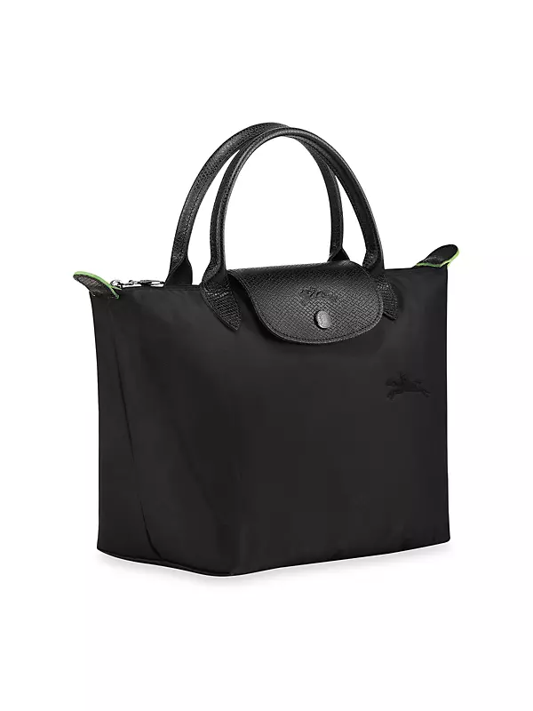 LONGCHAMP Mini Le Pliage Cuir Leather Top Handle Bag Lichen NWT Olive Green