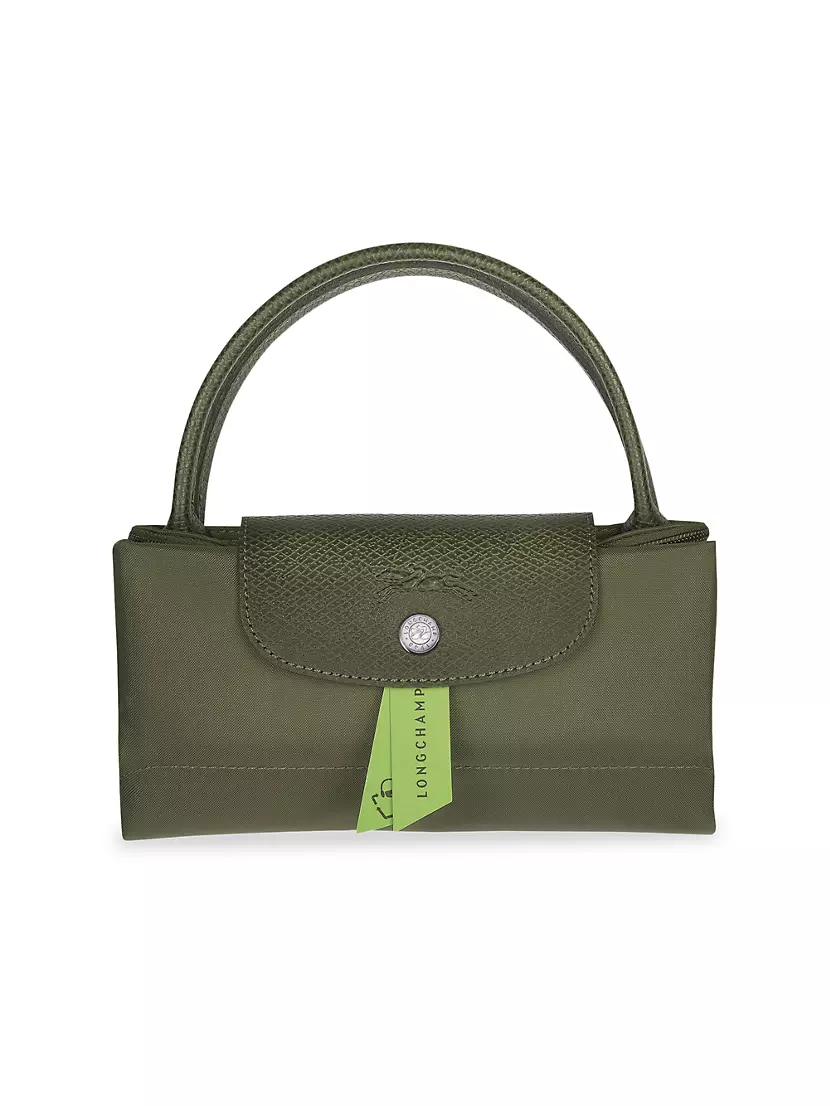 Longchamp - Le Pliage Green Pouch with Handle - Cognac – Shop It