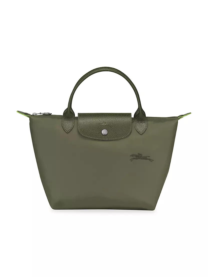 Longchamp Small Le Pliage Green Recycled Canvas Top Handle Bag in Pink