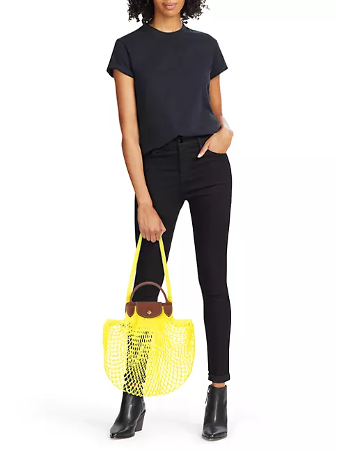 Longchamp Le Pliage Filet Mesh Handle Bag XS w/ Tags - Black Handle Bags,  Handbags - WL859622