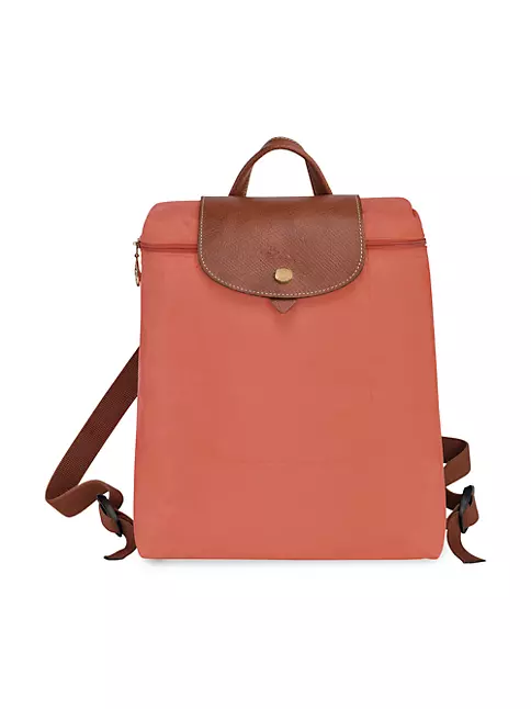 Longchamp Le Pliage Mini Cr Leather Backpack in Pink