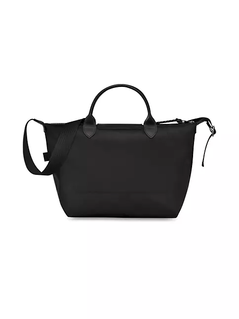 Longchamp black Leather Le Pliage Cuir Top-Handle Bag