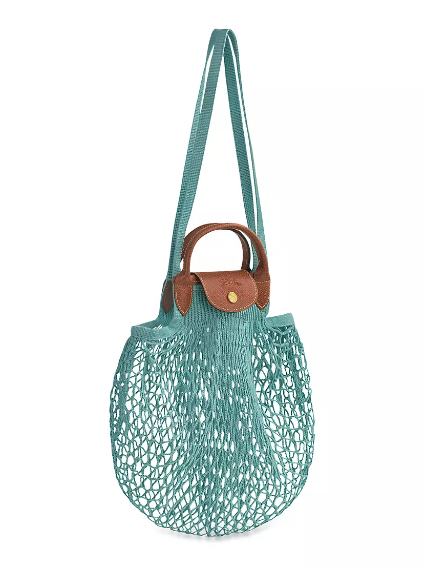 Styling Longchamp Le Pliage Filet knit bag