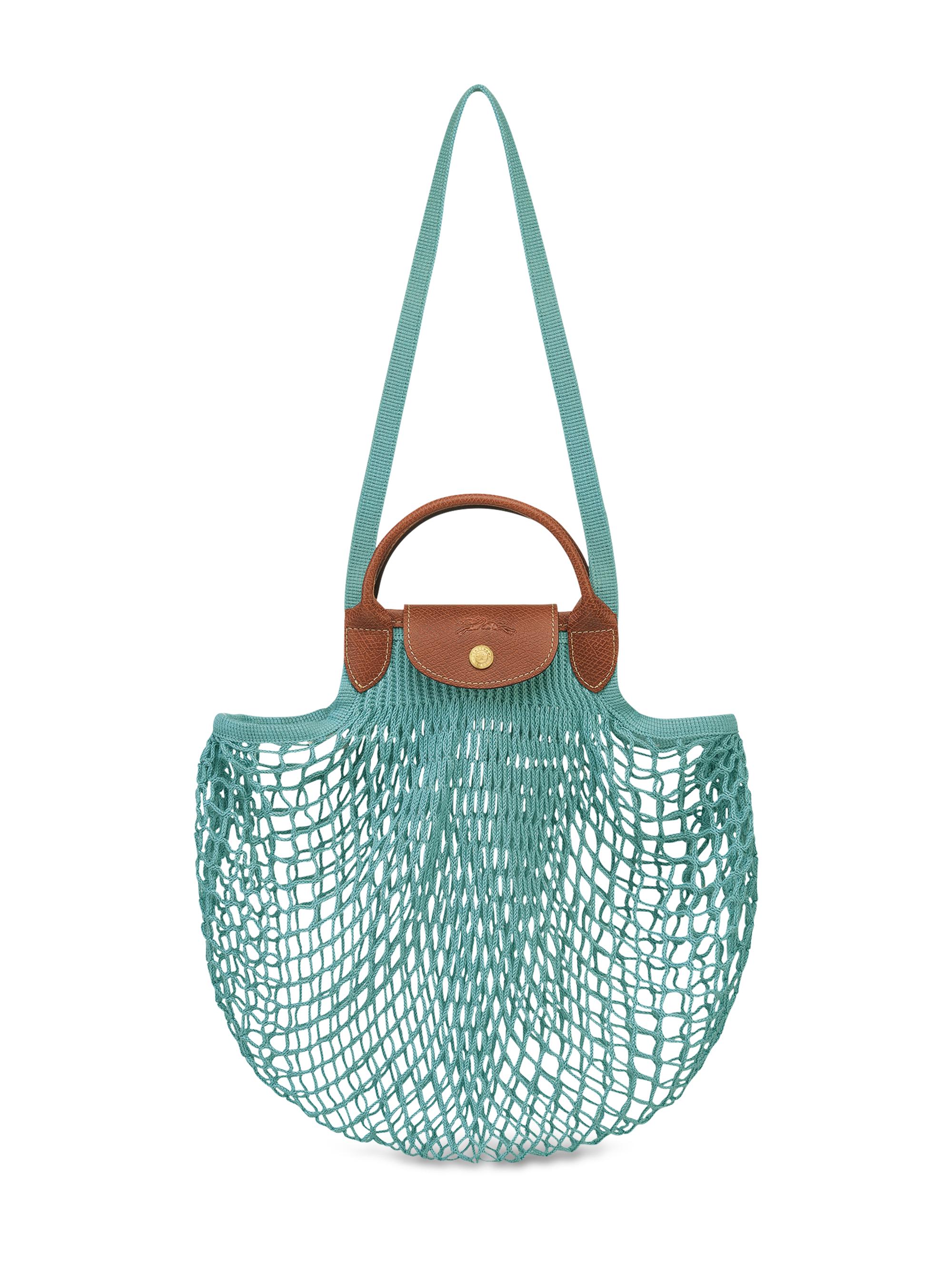 Longchamp Women's Le Pliage Filet Knit Top Handle Bag - Lagoon