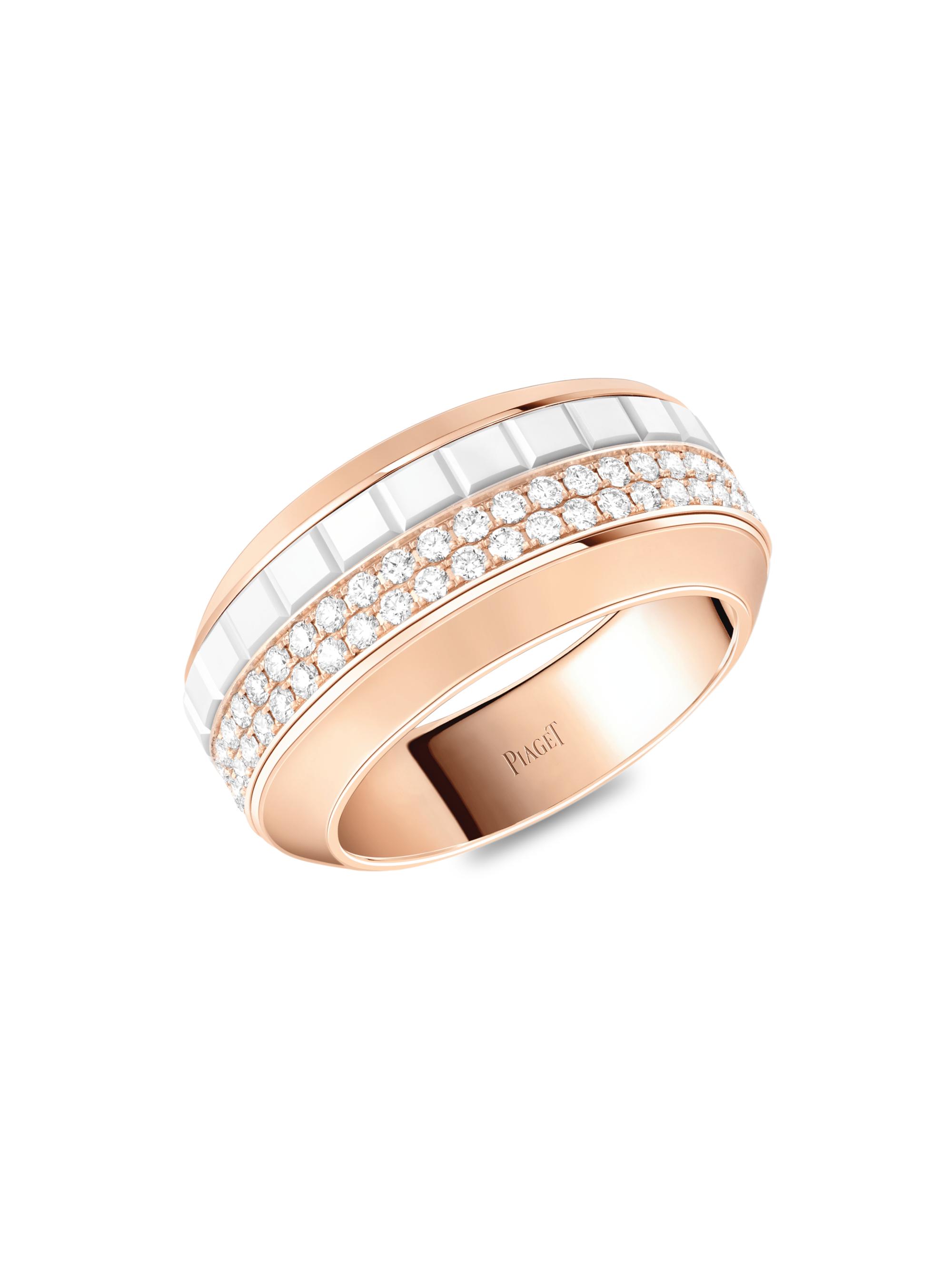 Piaget Women's Possession 18K Rose Gold, Ceramic & Diamond Ring - Rose Gold