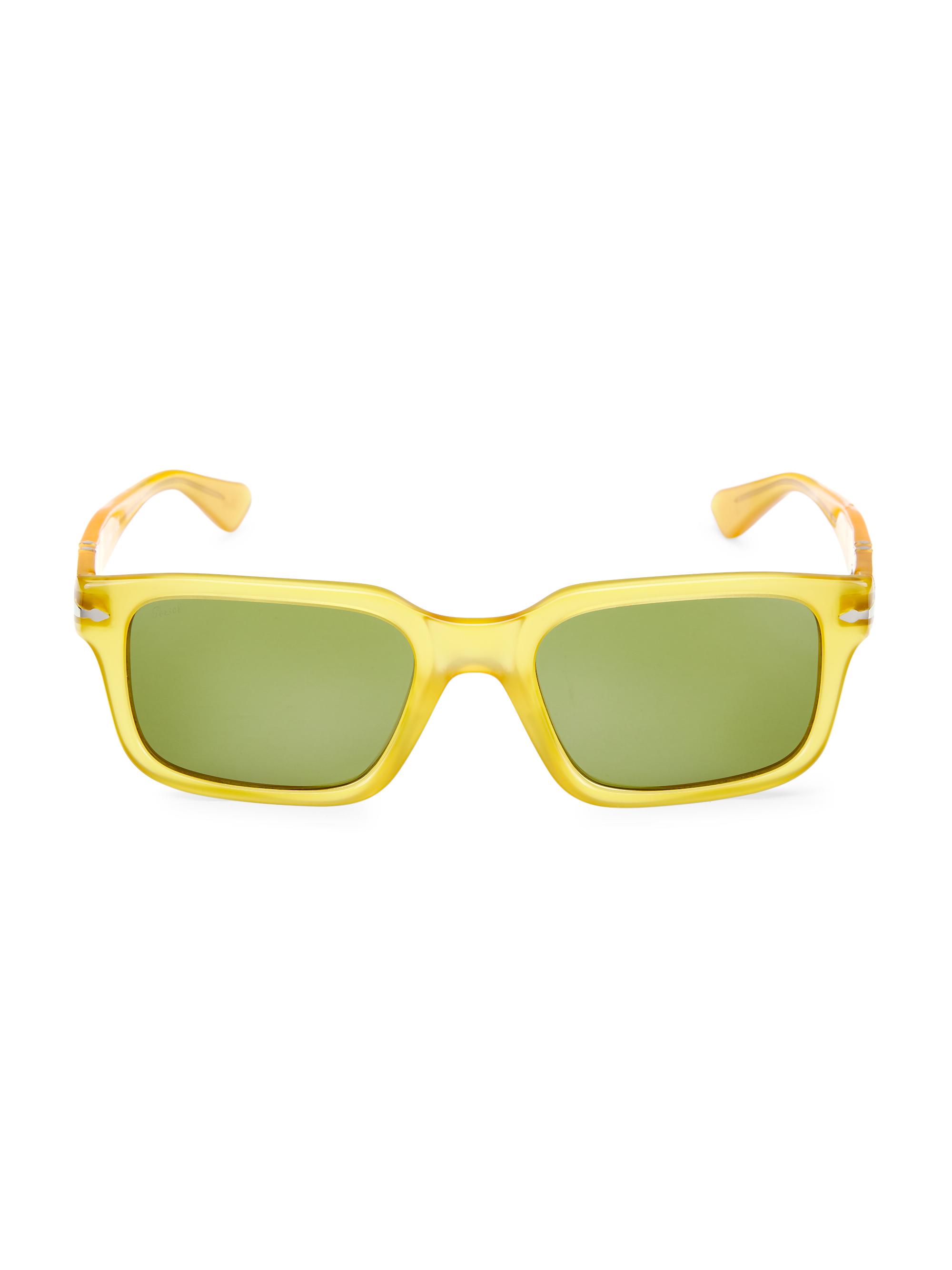 Persol Men's 53MM Wayfarer Sunglasses - Yellow
