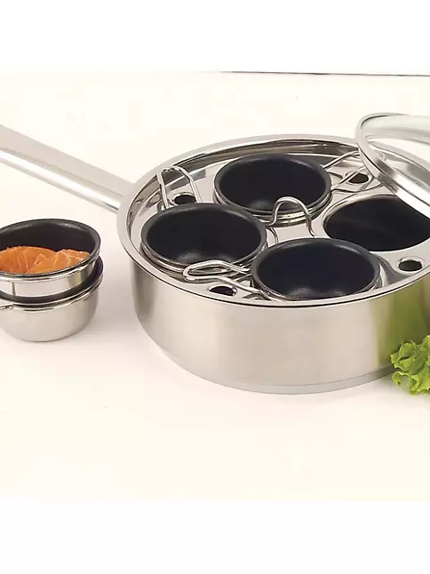  6 Cups Egg Poacher Pan - Stainless Steel Poached Egg