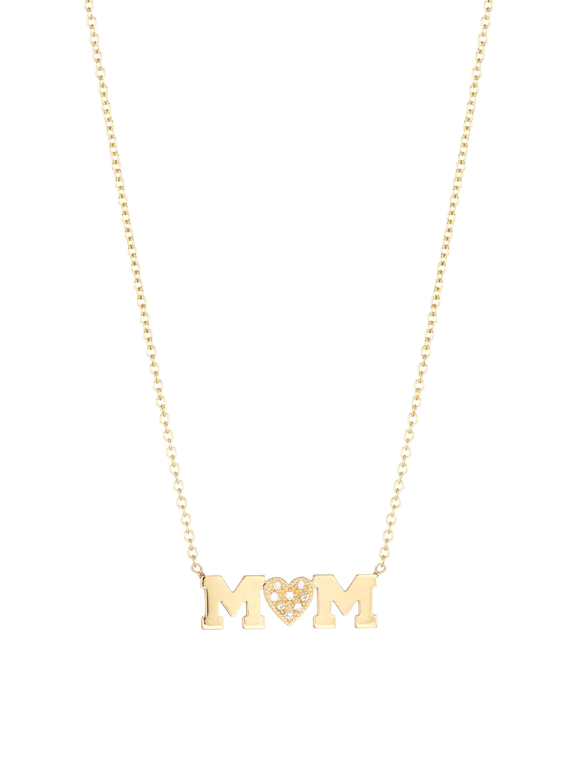 Zoë Chicco Women's Personalized 14K Gold & Diamond Mom Necklace - Yellow Gold