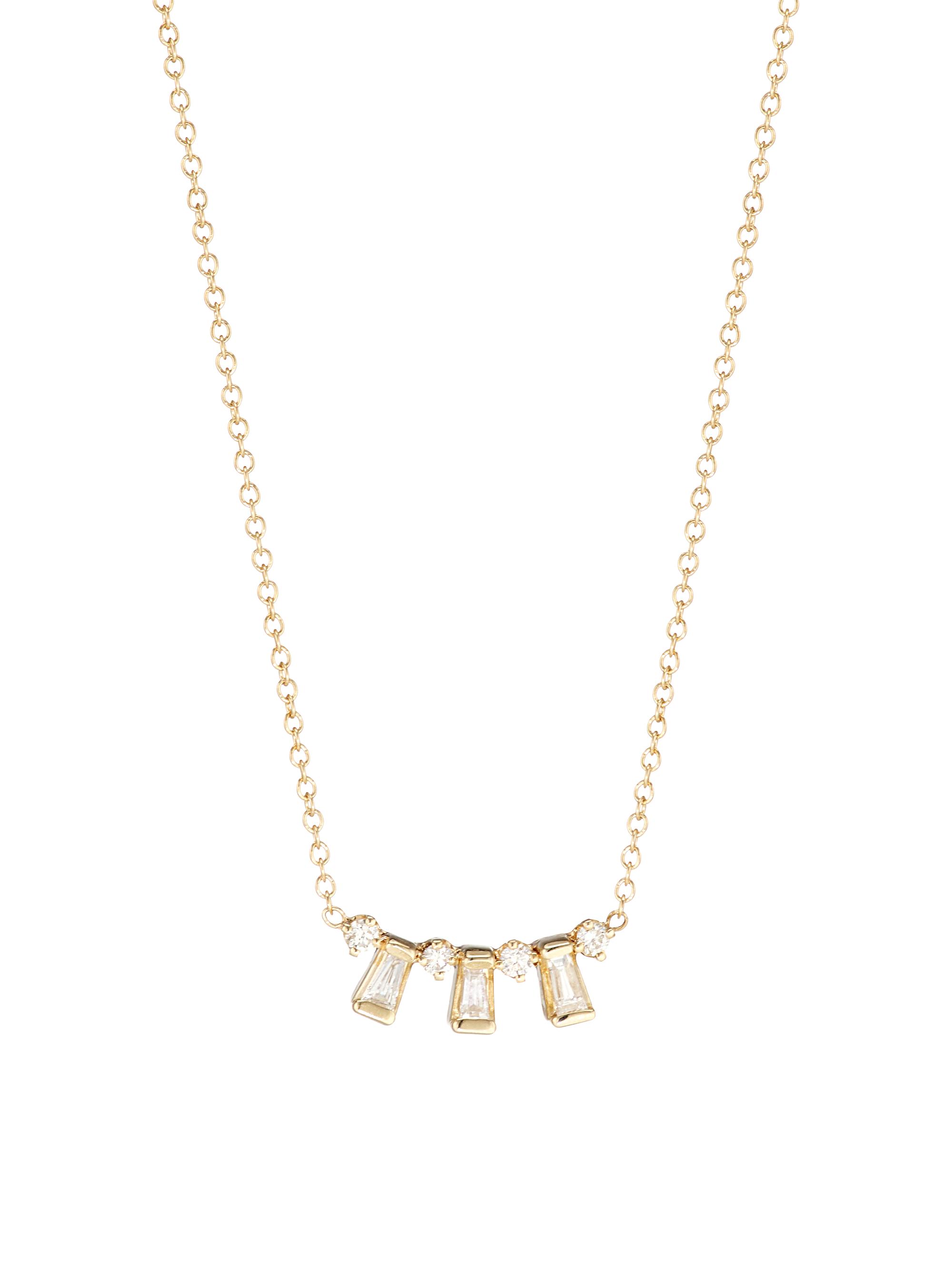 Zoë Chicco Women's Baguette Diamonds 14K Gold & Diamond Alternating Baguette Necklace - Yellow Gold