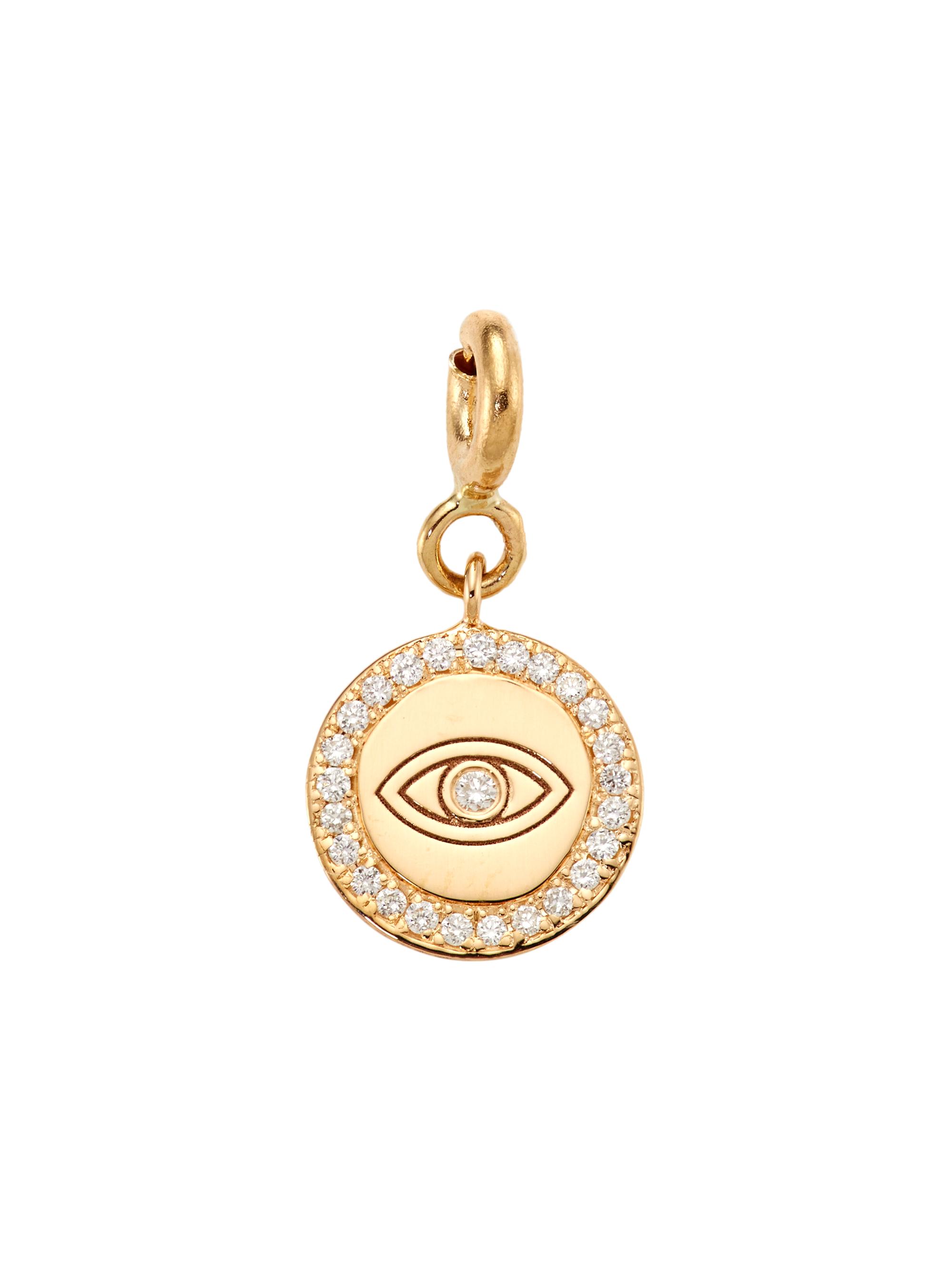 ZOE CHICCO Women's 14K Yellow Gold & Diamond Evil Eye Disc Charm - Yellow Gold
