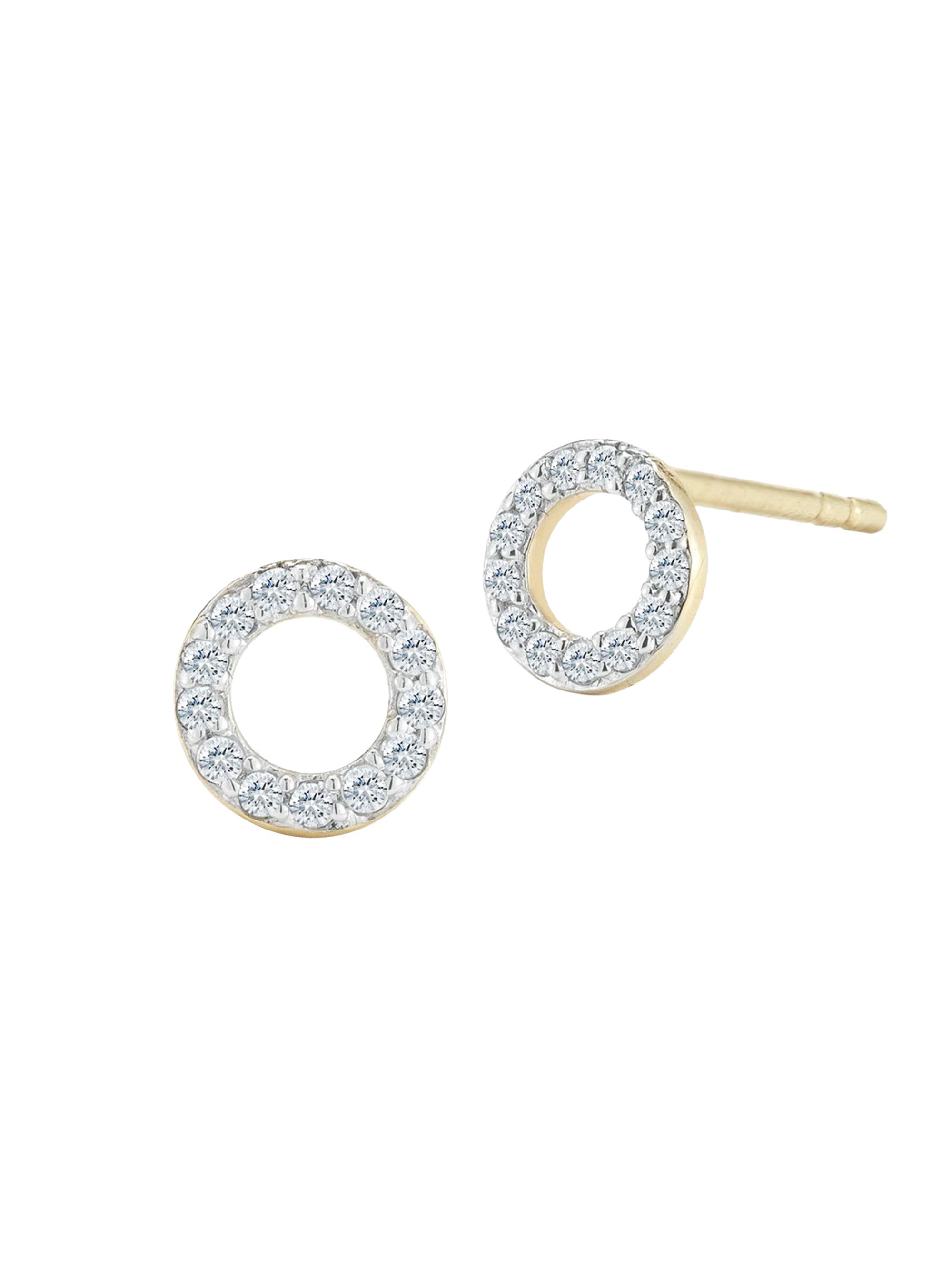 Mateo Women's 14K Yellow Gold & Diamond Mini Circle Stud Earring - Diamond