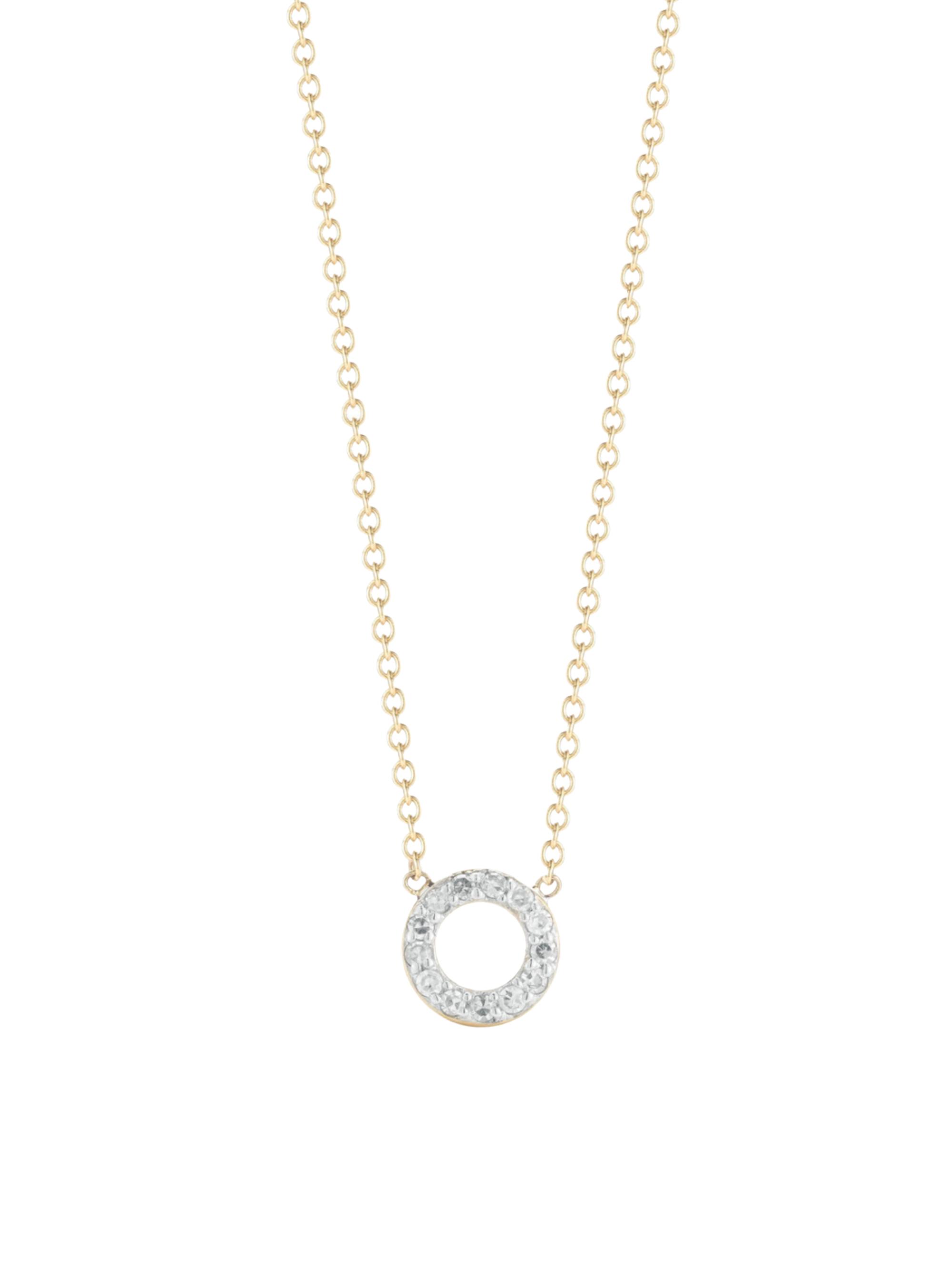 Mateo Women's 14K Yellow Gold & Diamond Mini Circle Pendant Necklace - Diamond