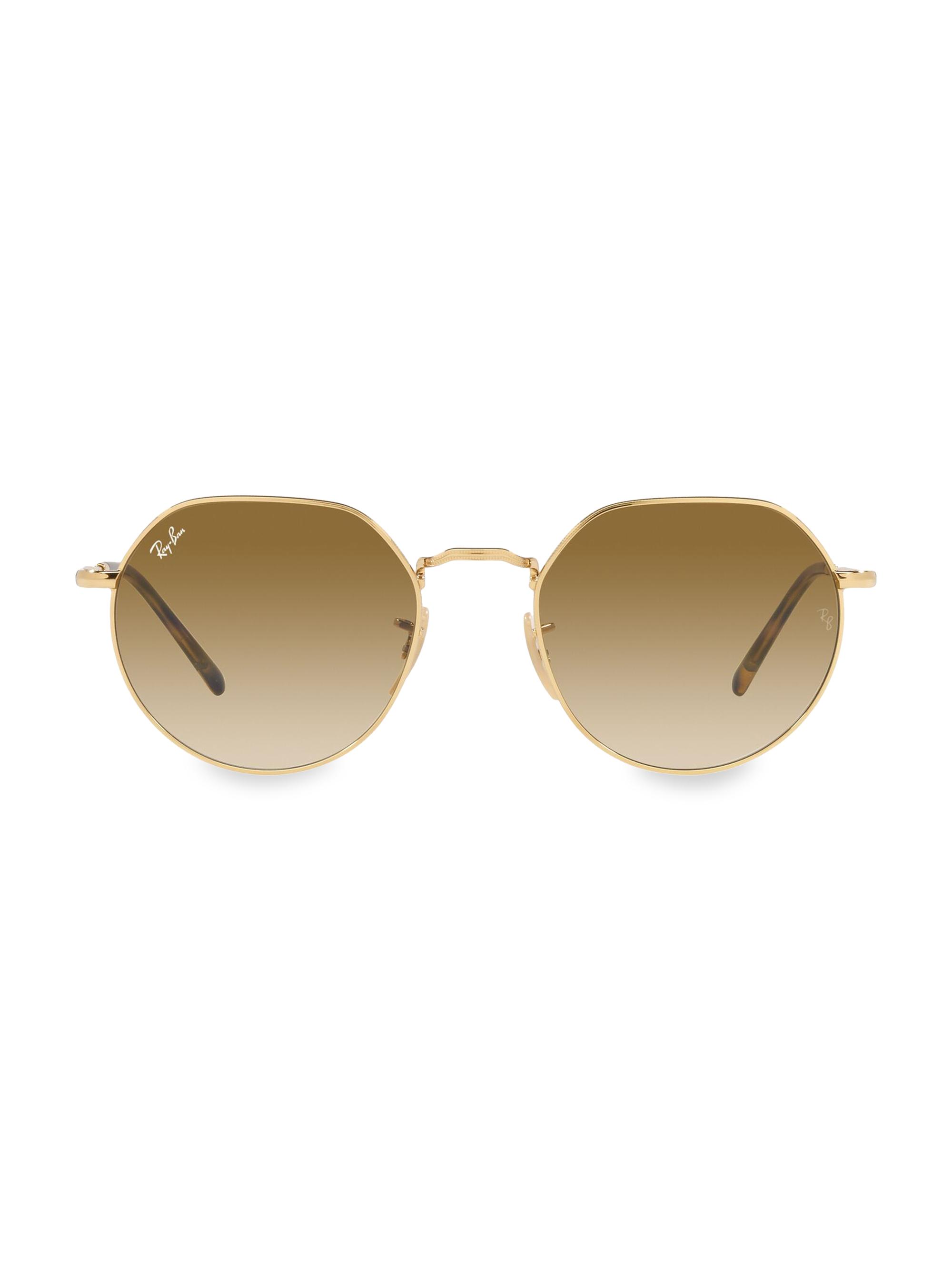 Ray-Ban RB3565 Jack 51MM Round Sunglasses - Gold Flash