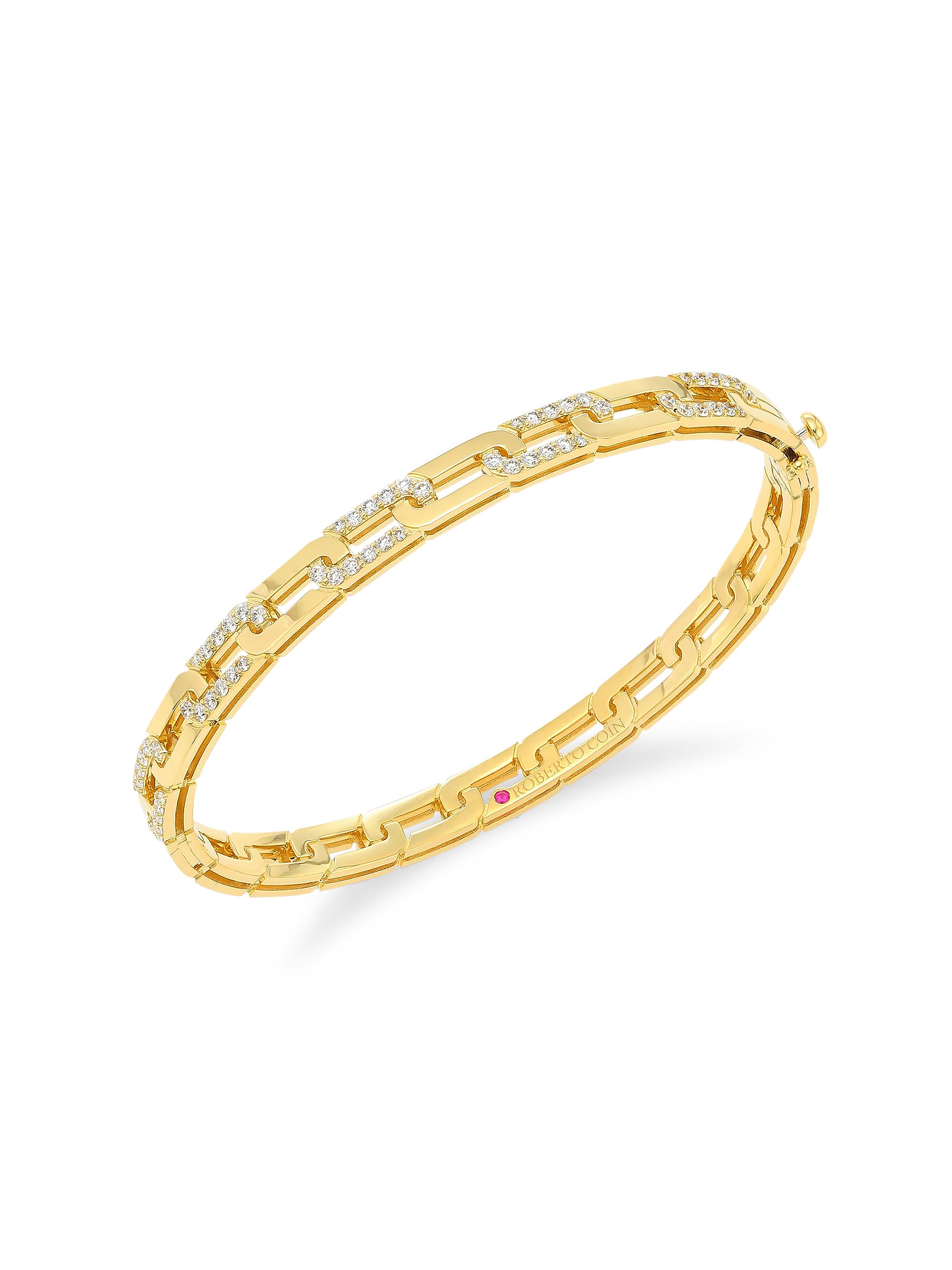 Roberto Coin Women's Navarra 18K Gold & Diamond Bangle Bracelet - Yellow Gold
